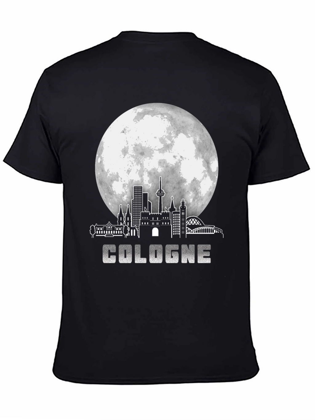 Cologne Germany Skyline Black Graphic T-Shirt