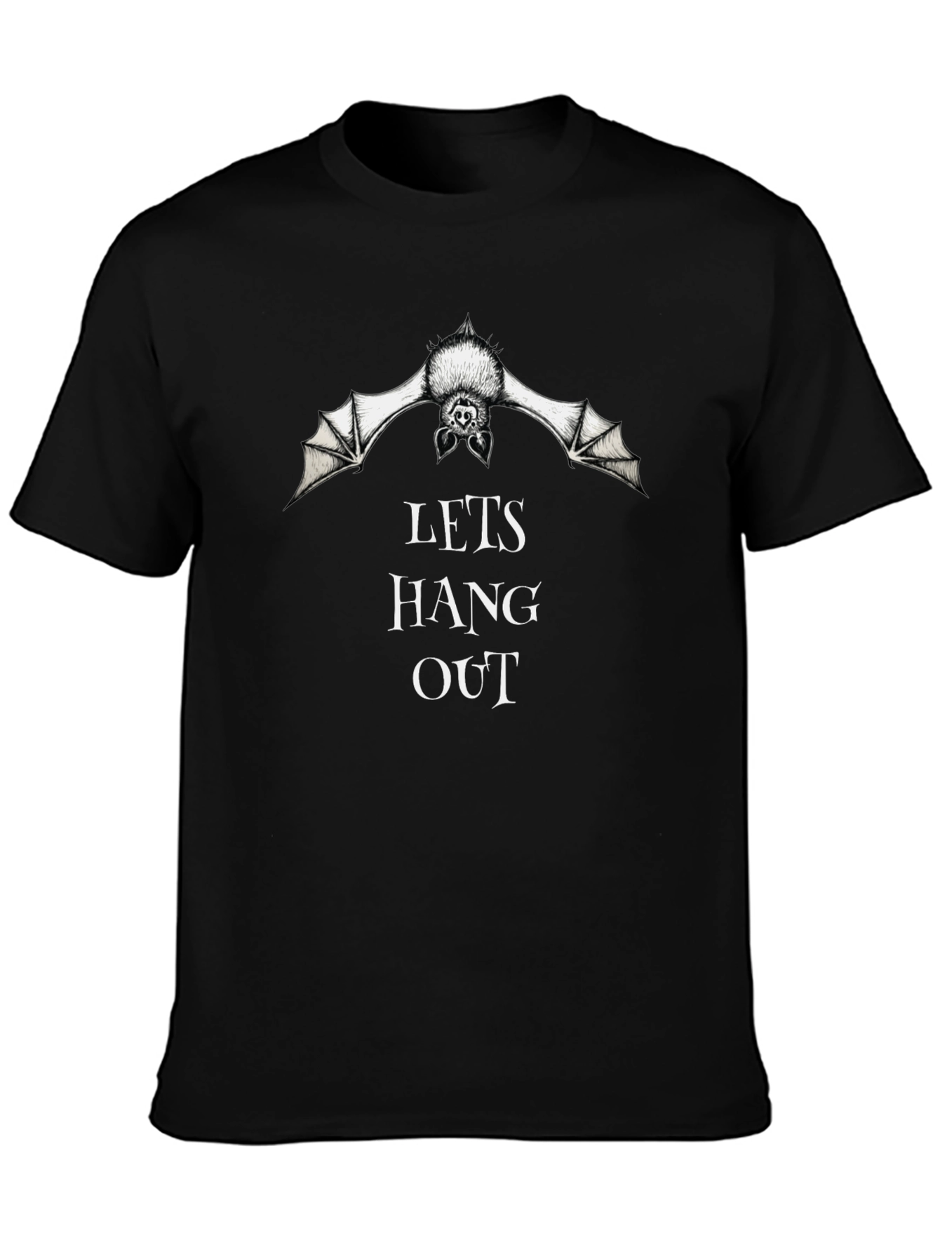 Lets Hang Out Bat T-Shirt - Gothic Humor Tee