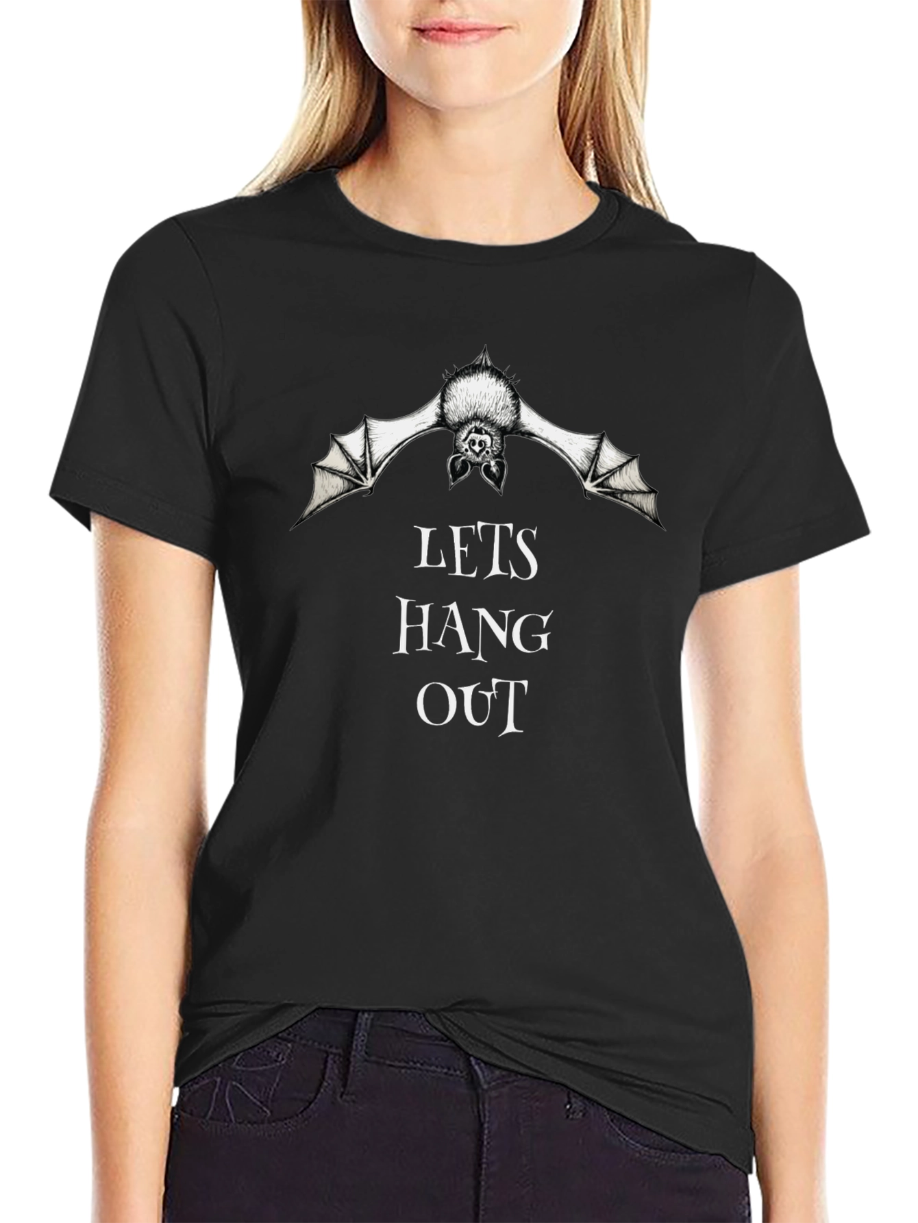 Lets Hang Out Bat T-Shirt - Gothic Humor Tee