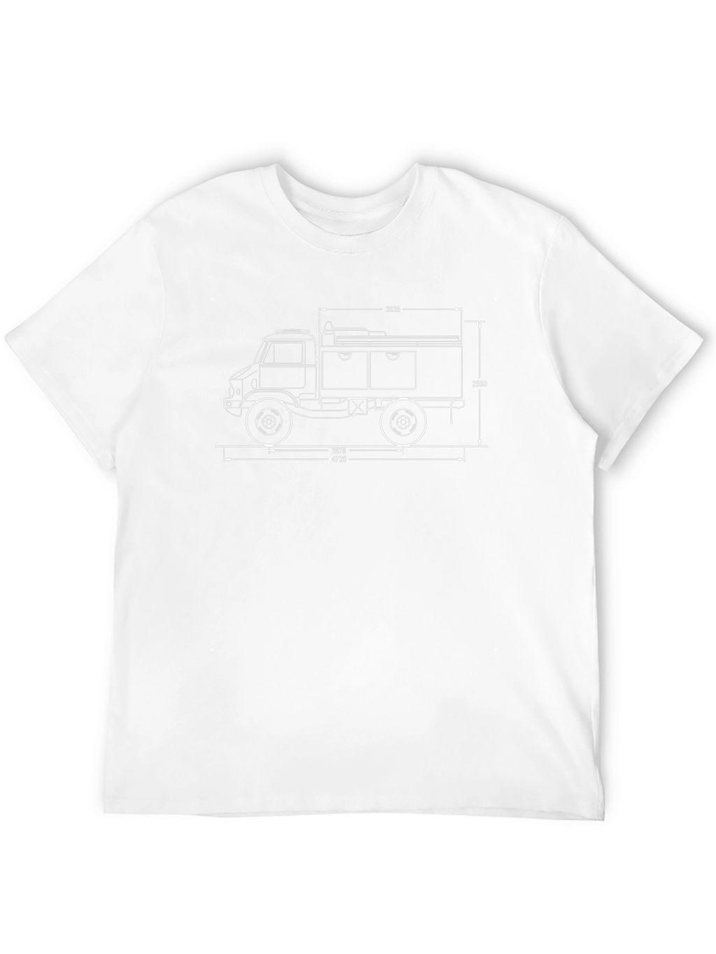 Truck Blueprint T-Shirt - Black Graphic Tee