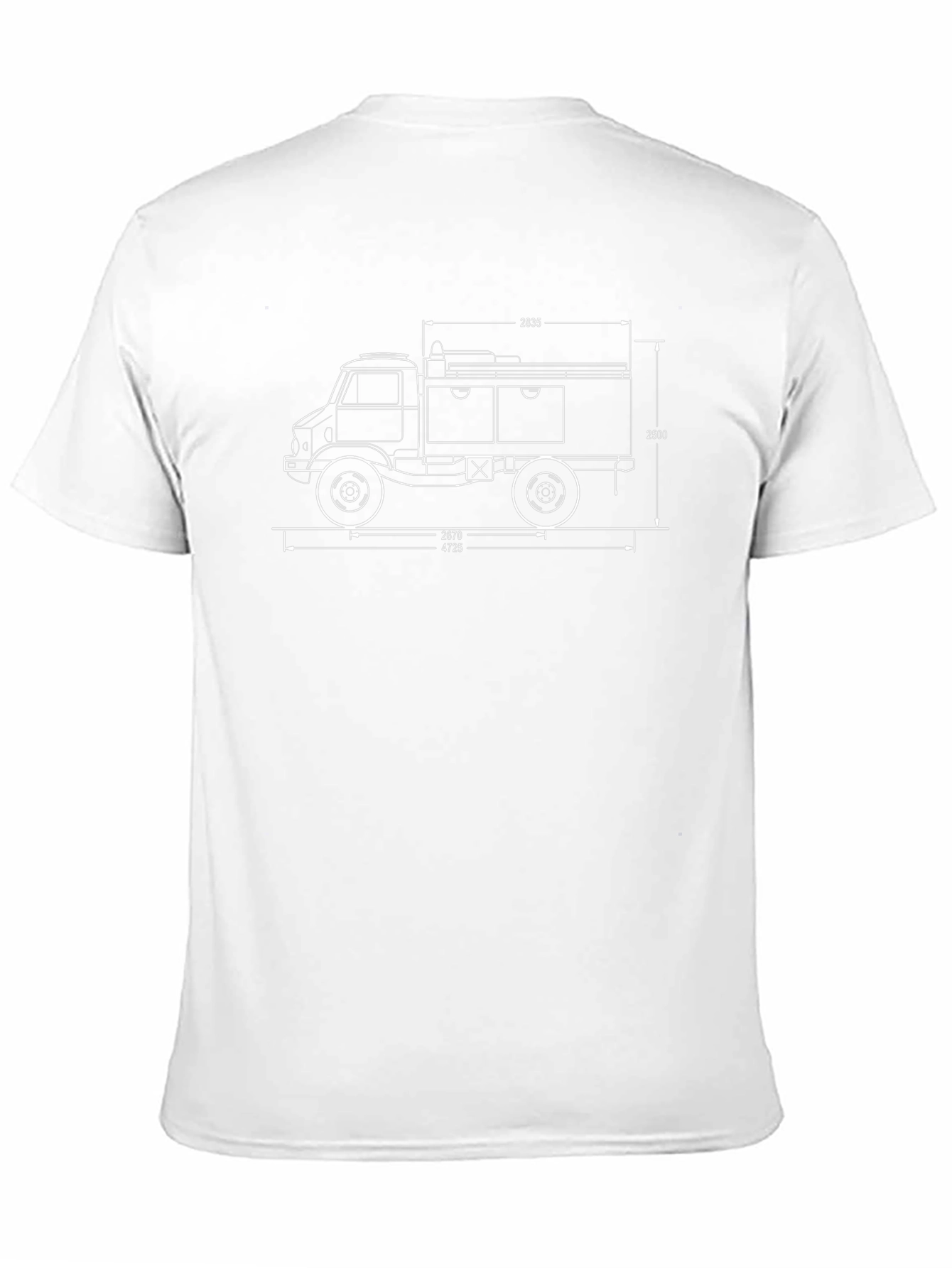 Truck Blueprint T-Shirt - Black Graphic Tee