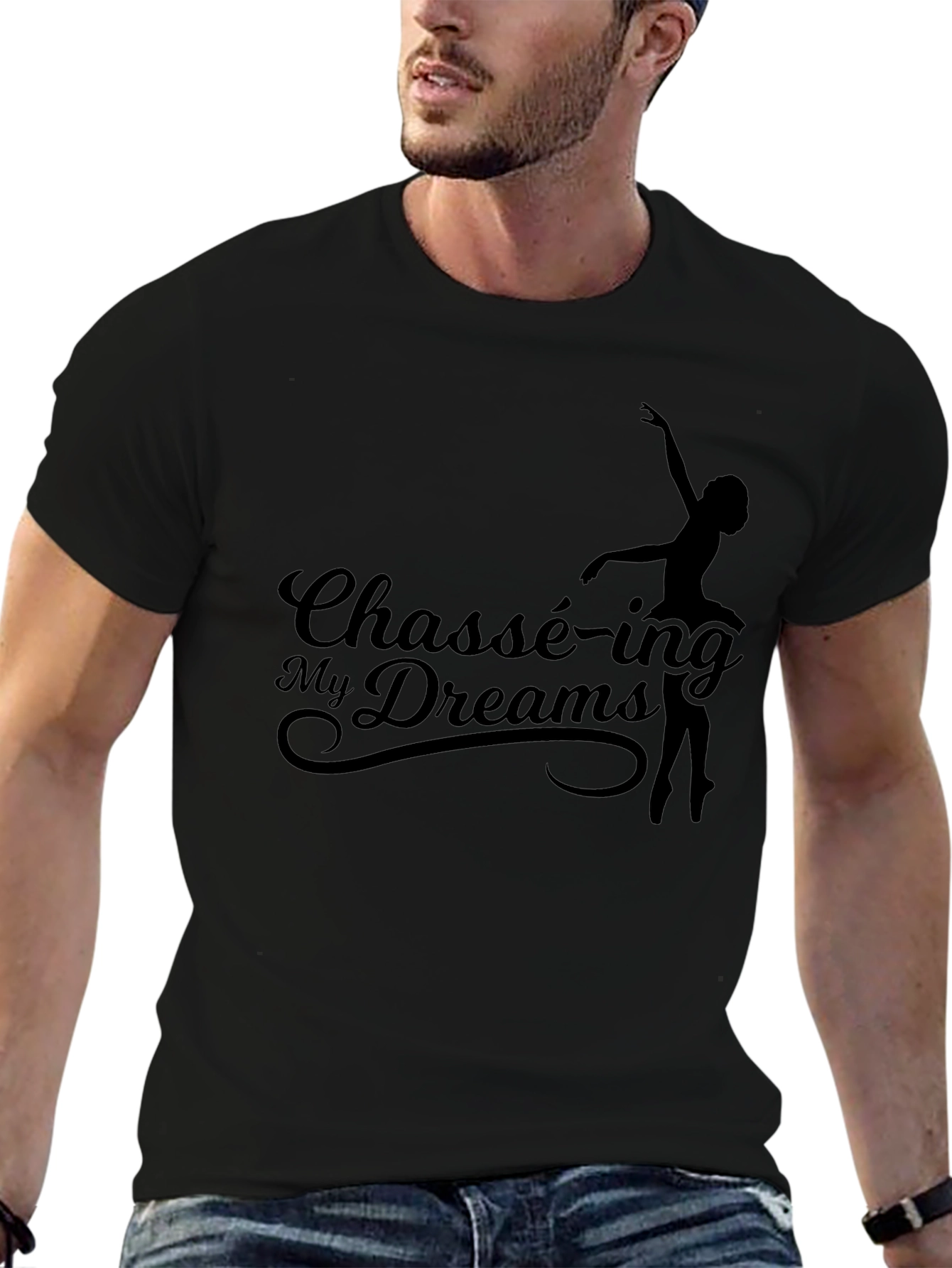 Chassé-ing My Dreams Black T-Shirt - Ballet Dance Tee