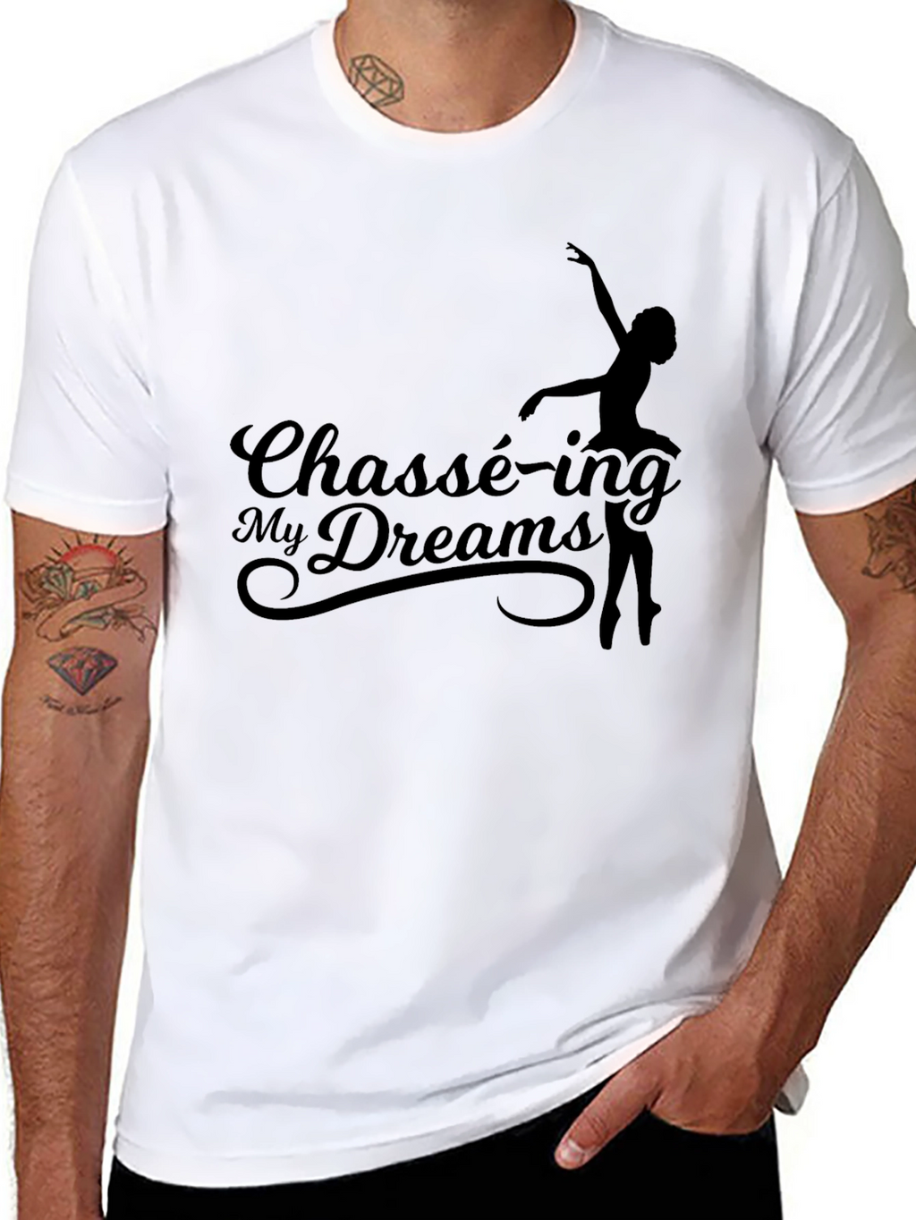 Chassé-ing My Dreams Black T-Shirt - Ballet Dance Tee