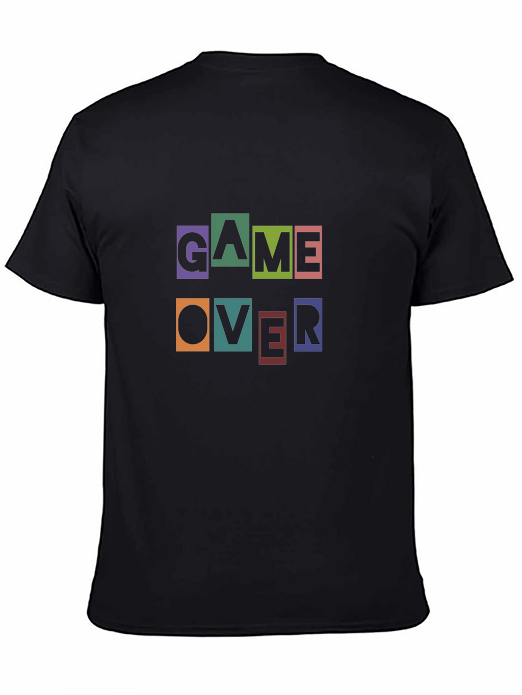 Game Over Graphic Print Black T-Shirt