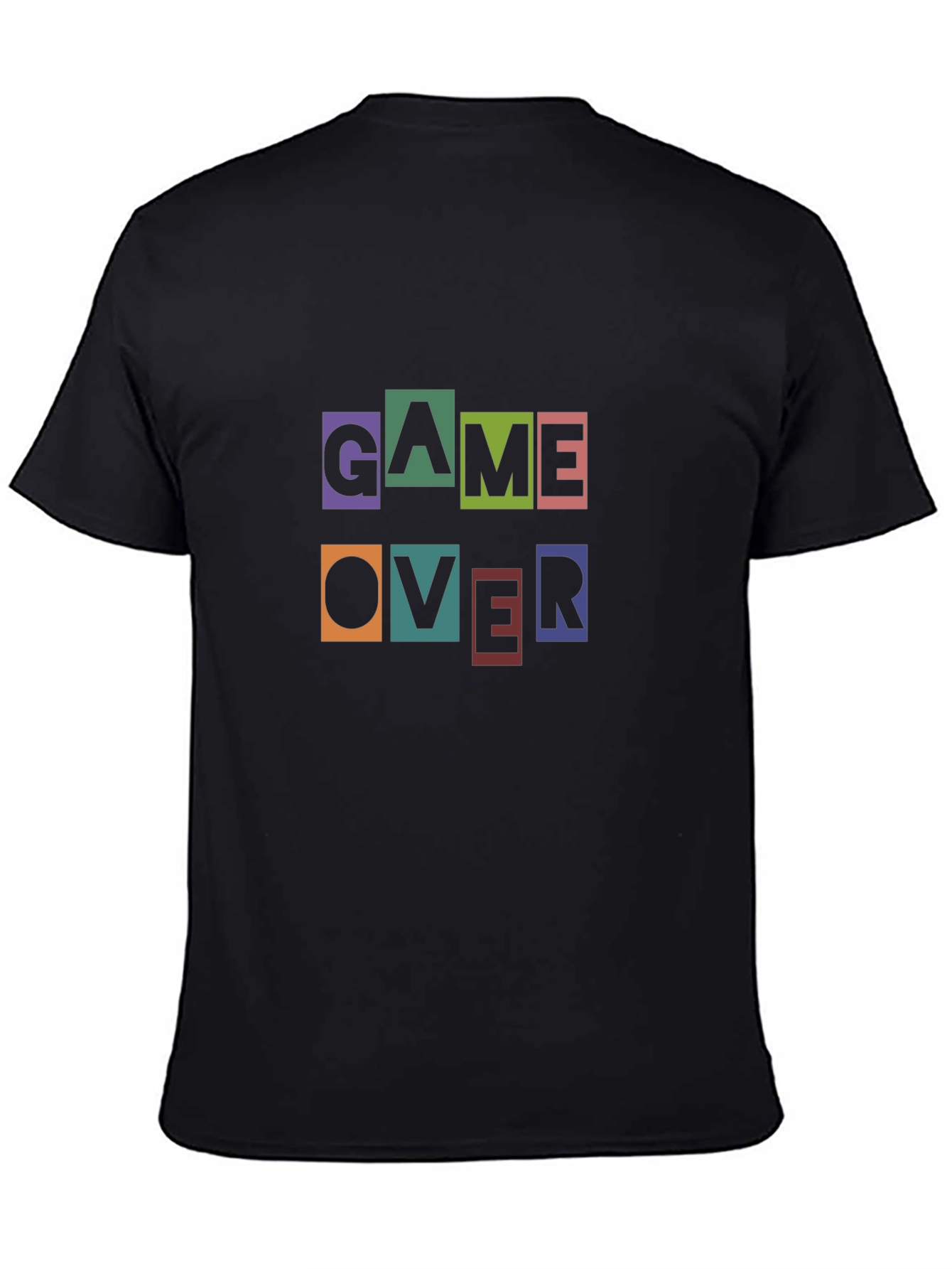 Game Over Graphic Print Black T-Shirt