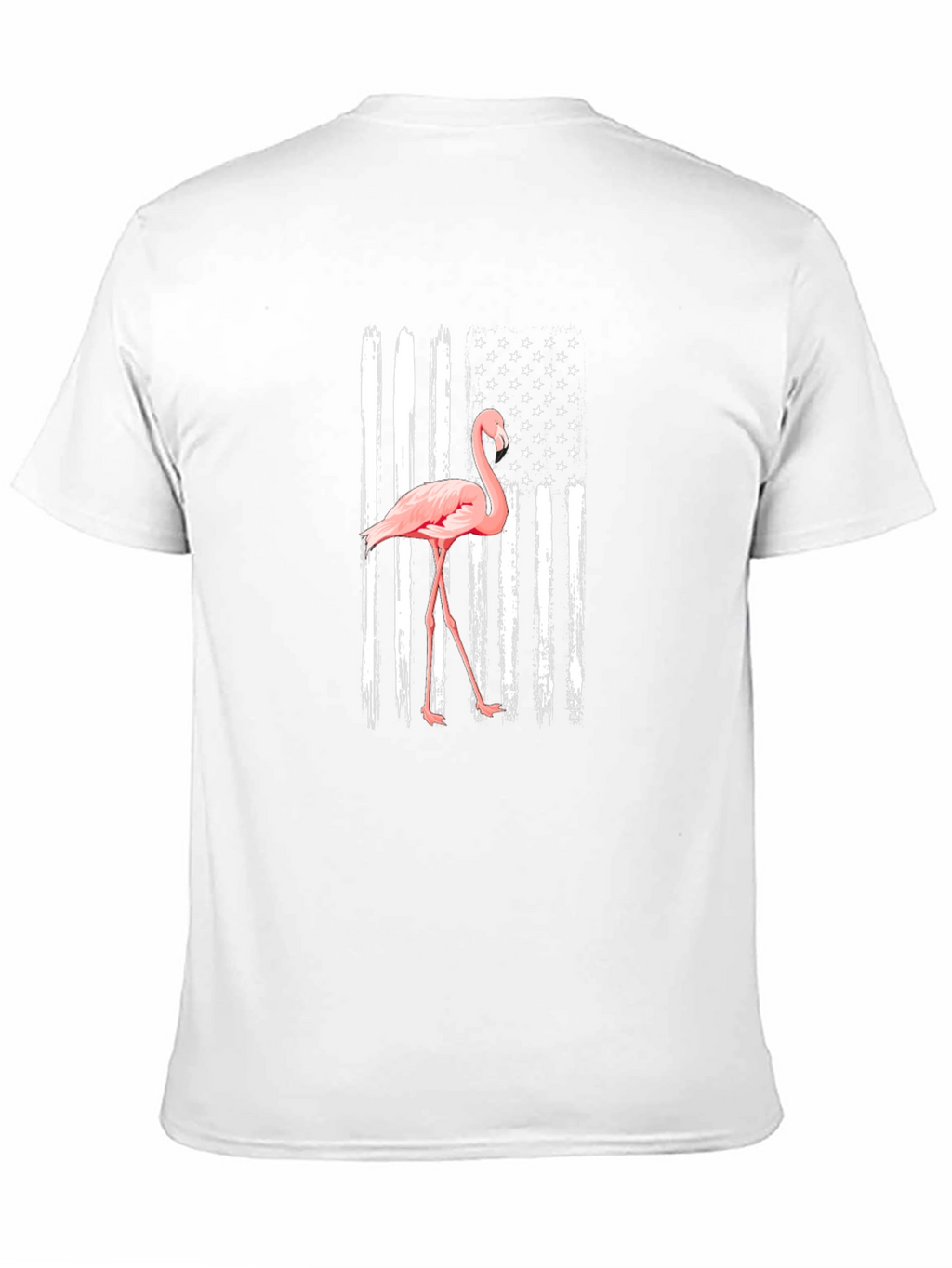 Flamingo American Flag Mens T-Shirt