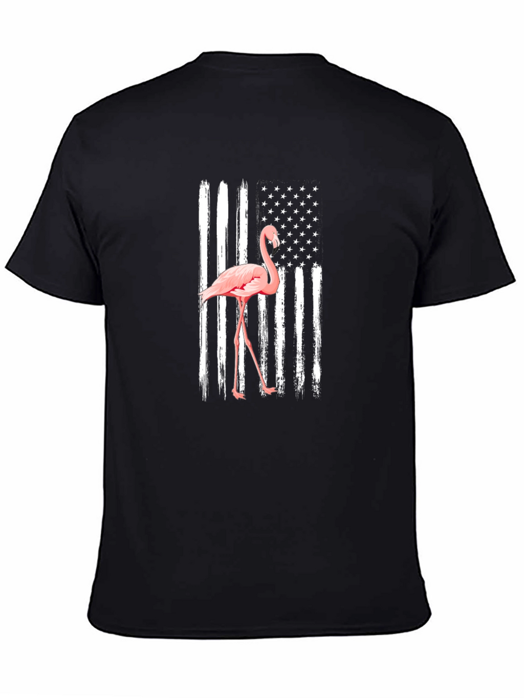 Flamingo American Flag Mens T-Shirt