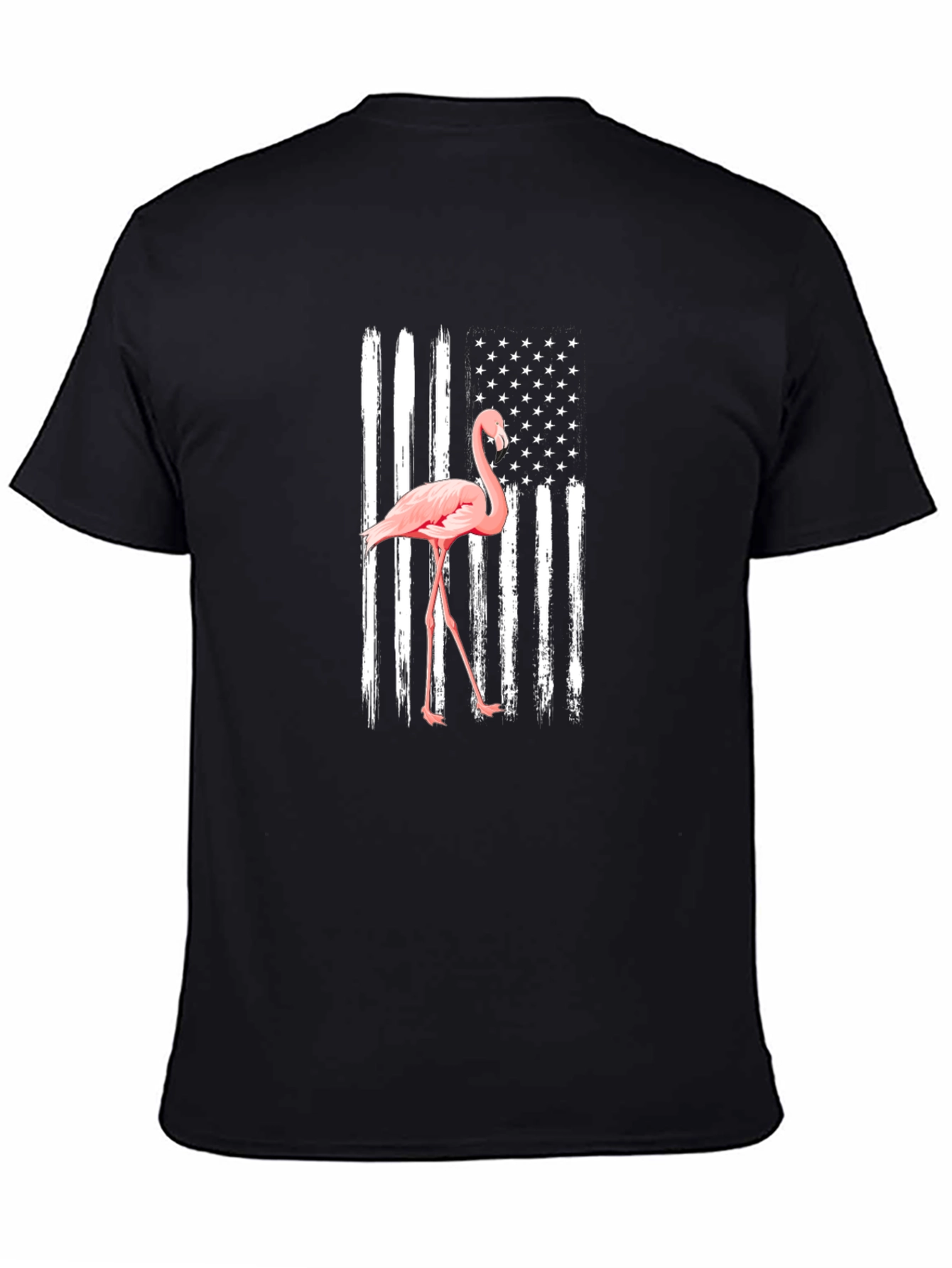 Flamingo American Flag Mens T-Shirt