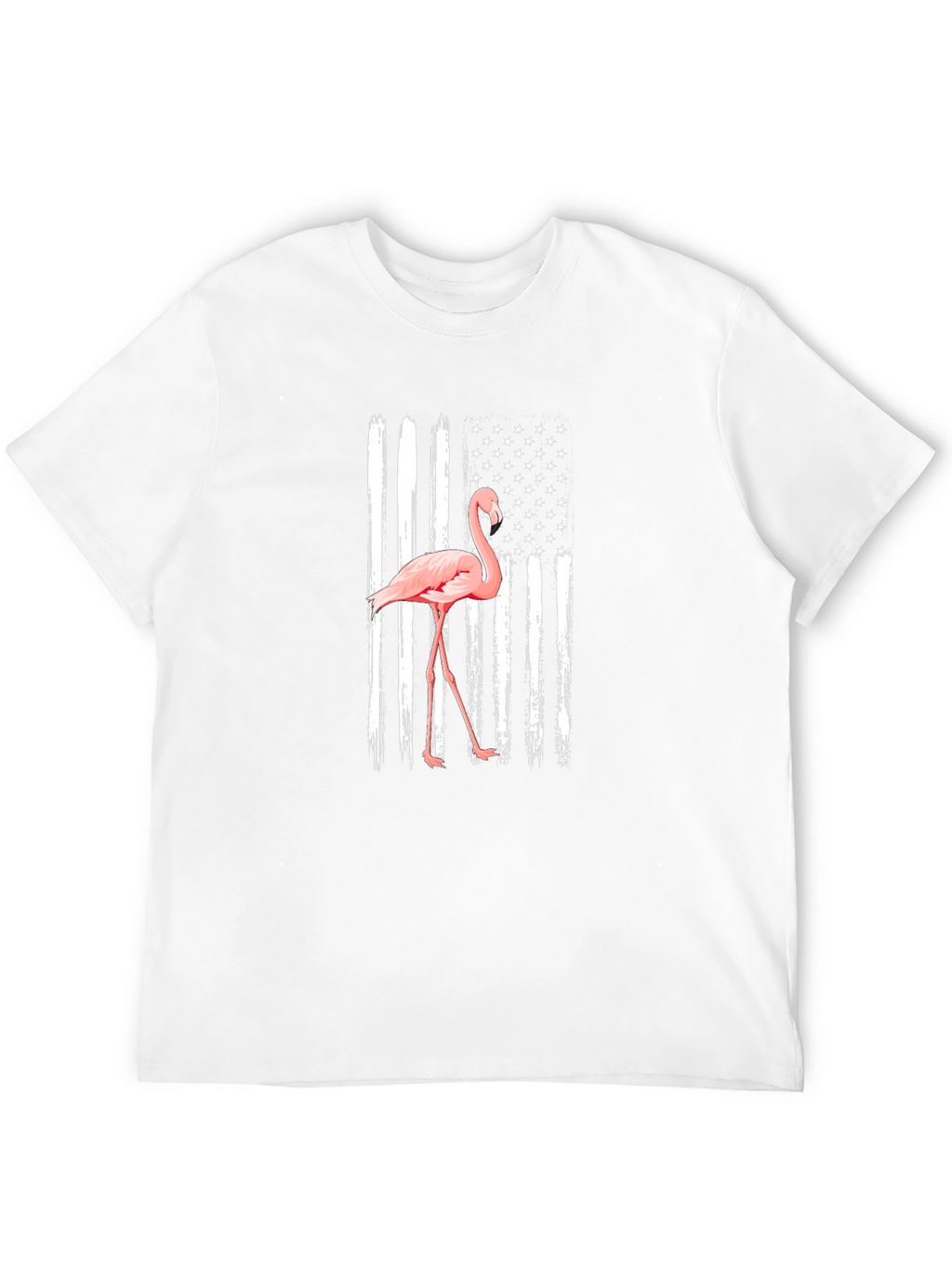 Flamingo American Flag Mens T-Shirt