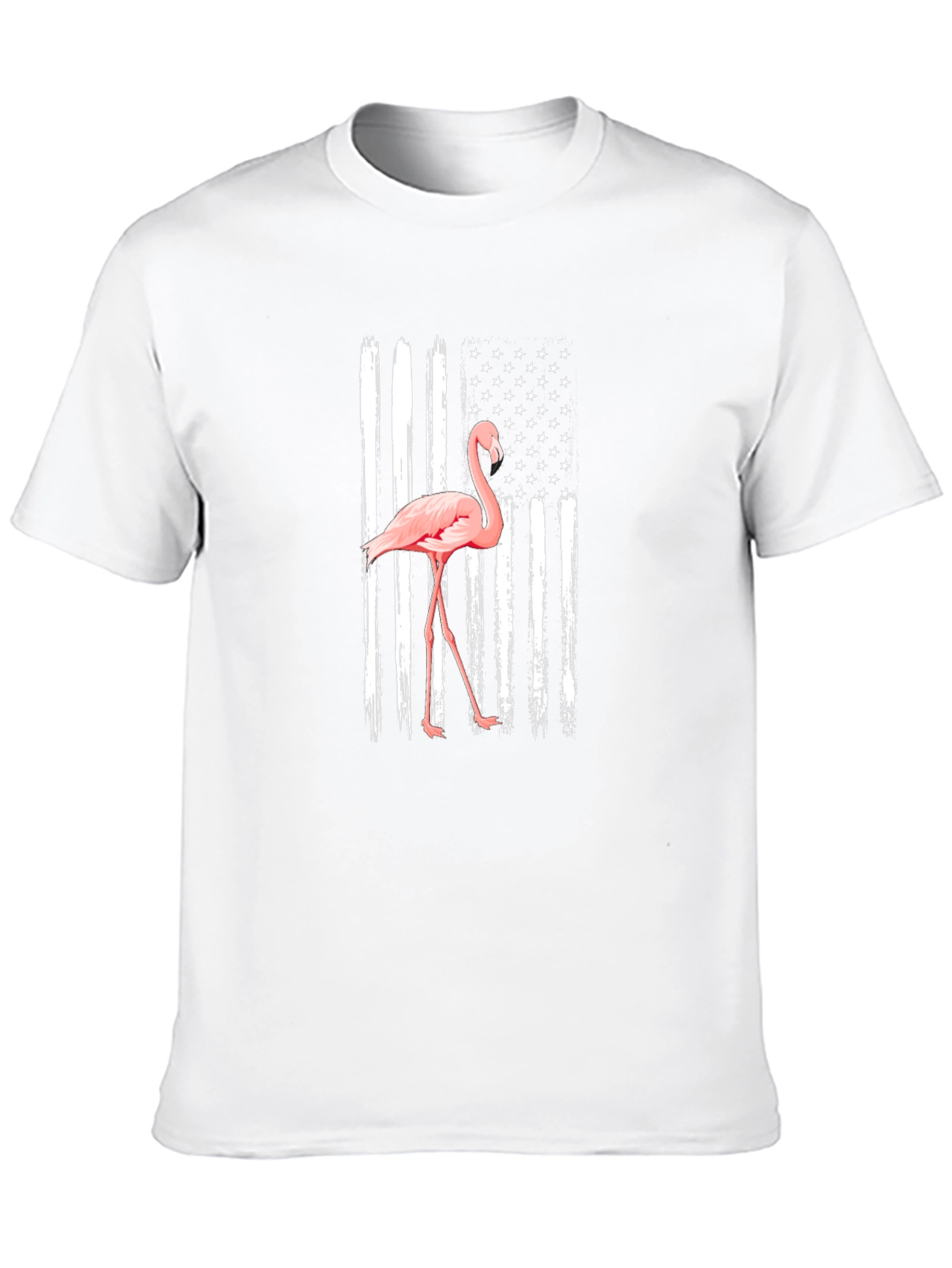 Flamingo American Flag Mens T-Shirt
