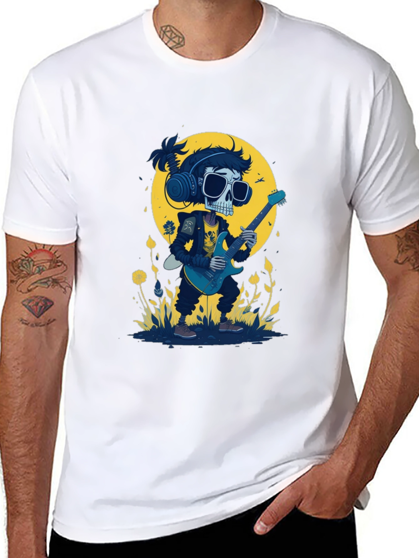 Skull Guitarist Black T-Shirt