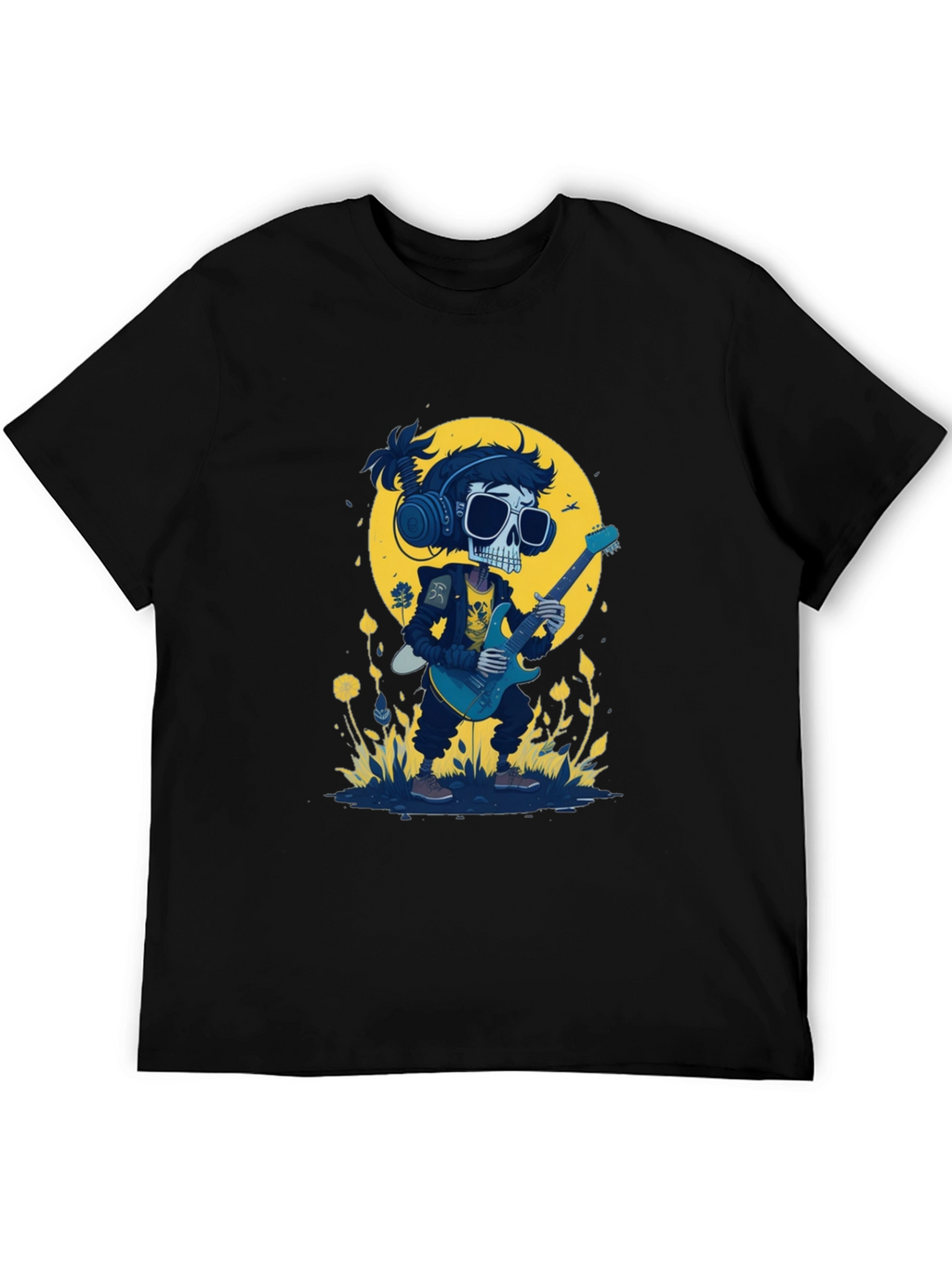Skull Guitarist Black T-Shirt
