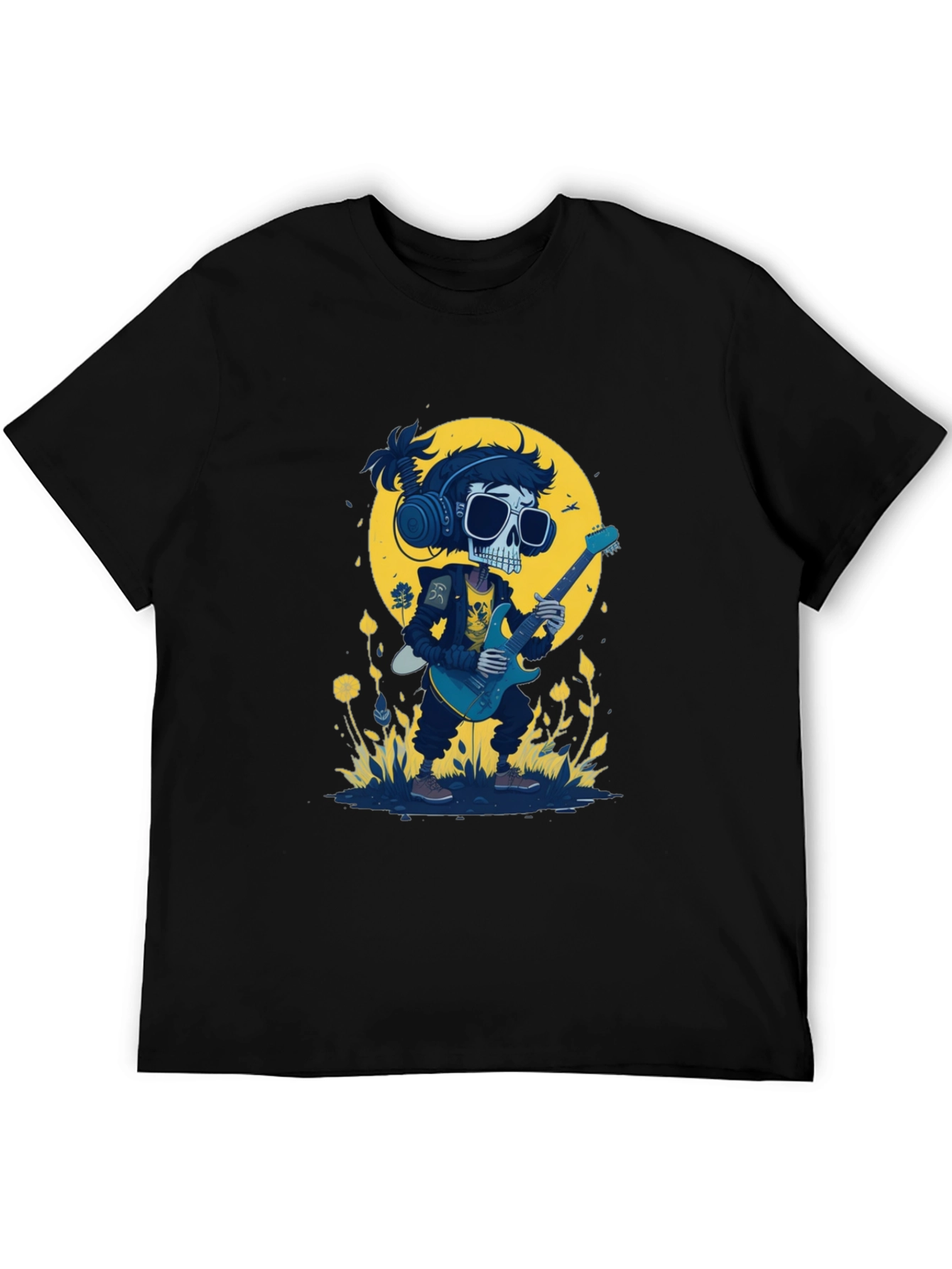Skull Guitarist Black T-Shirt