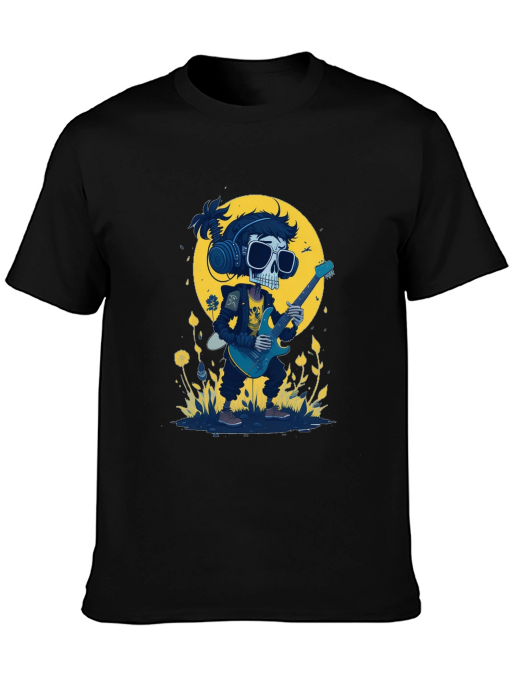 Skull Guitarist Black T-Shirt
