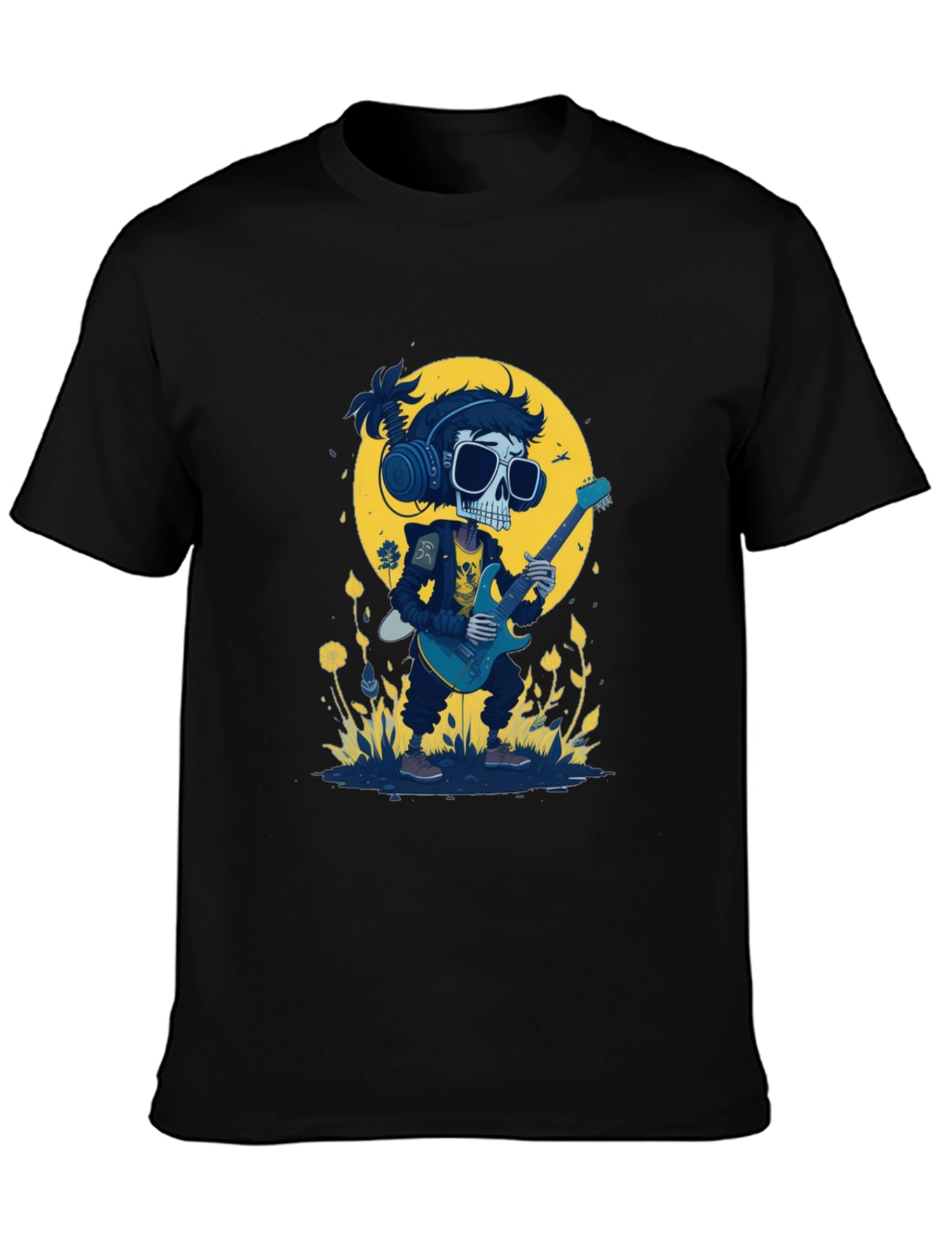 Skull Guitarist Black T-Shirt