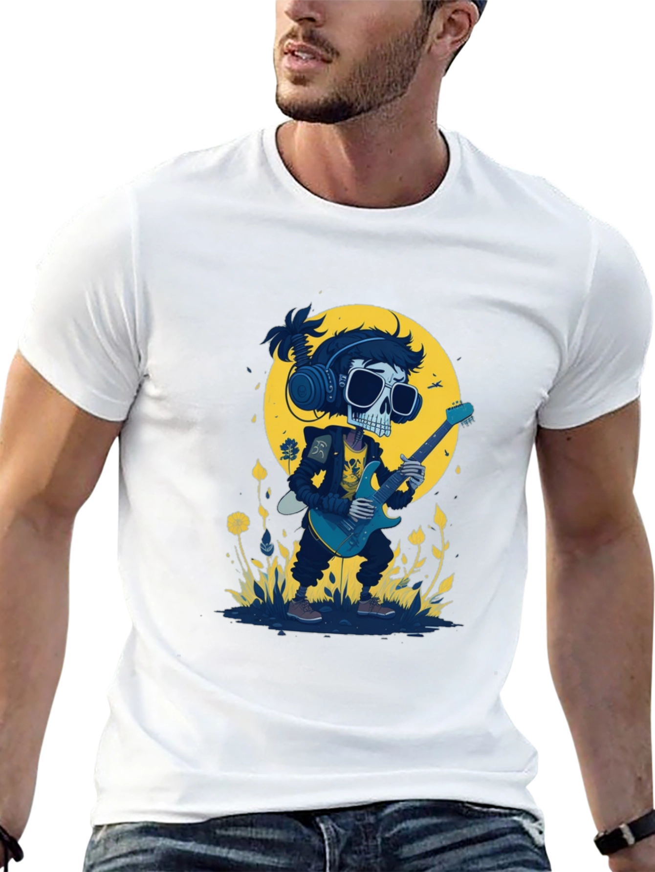 Skull Guitarist Black T-Shirt