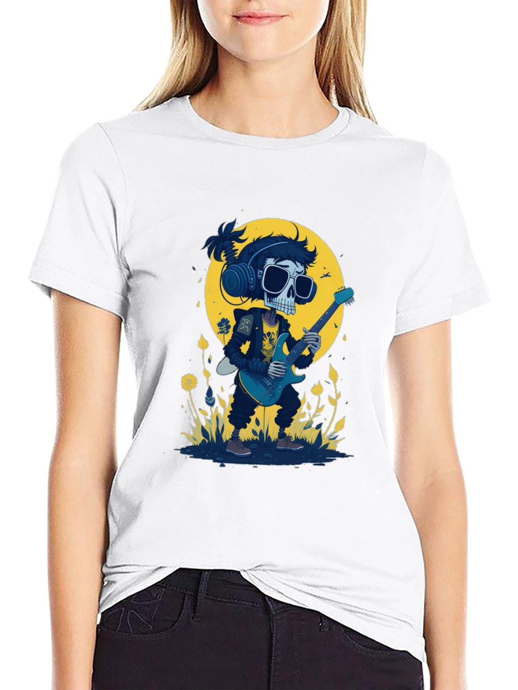 Skull Guitarist Black T-Shirt