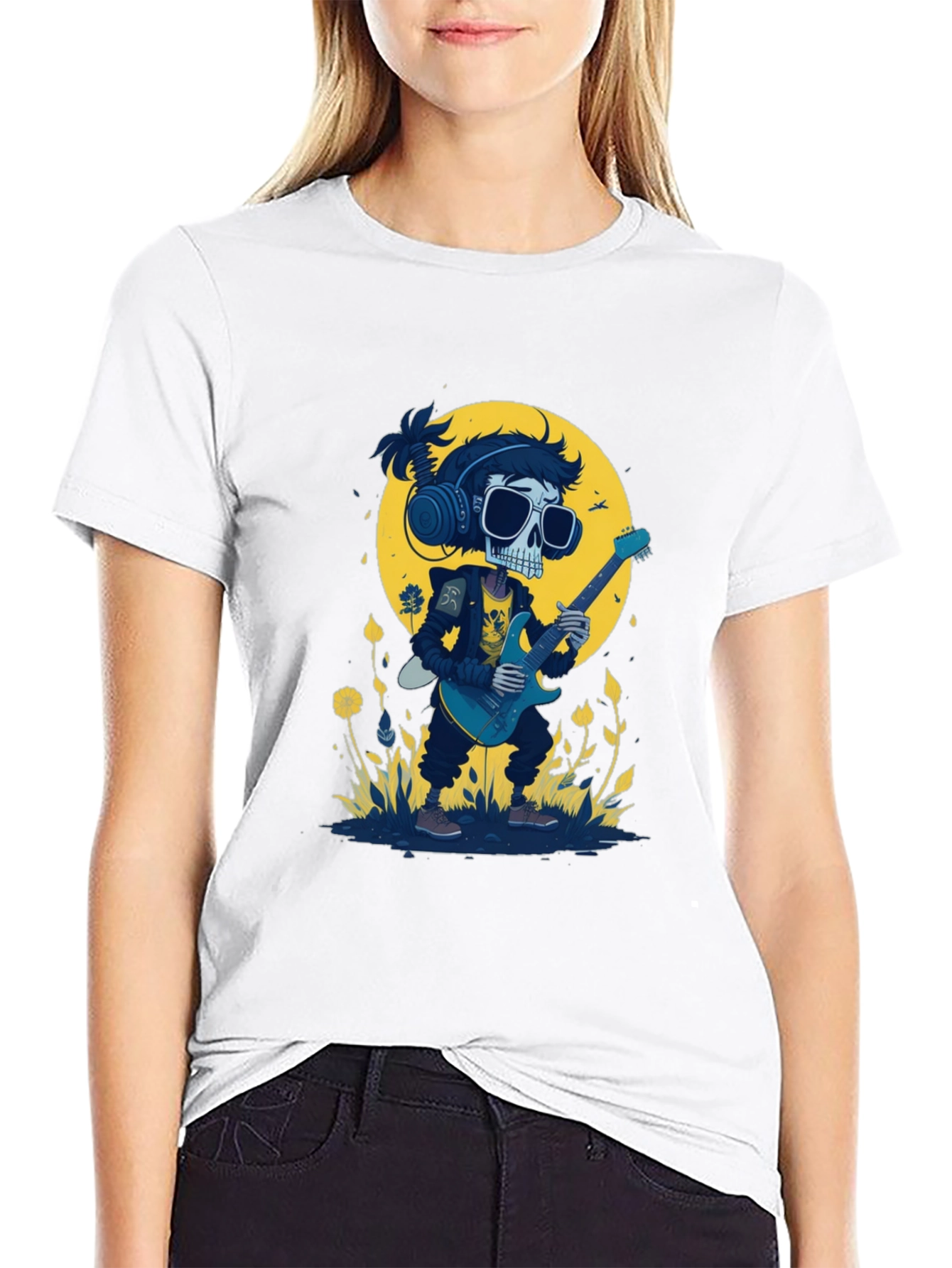 Skull Guitarist Black T-Shirt