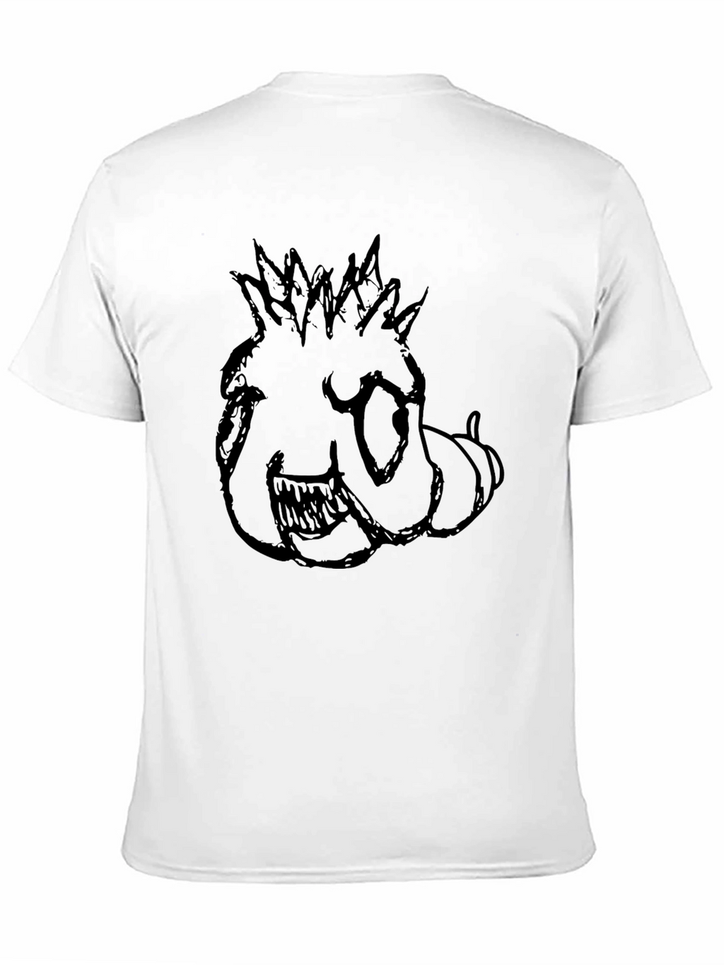 Mens Black T-Shirt with Monster Sketch Print