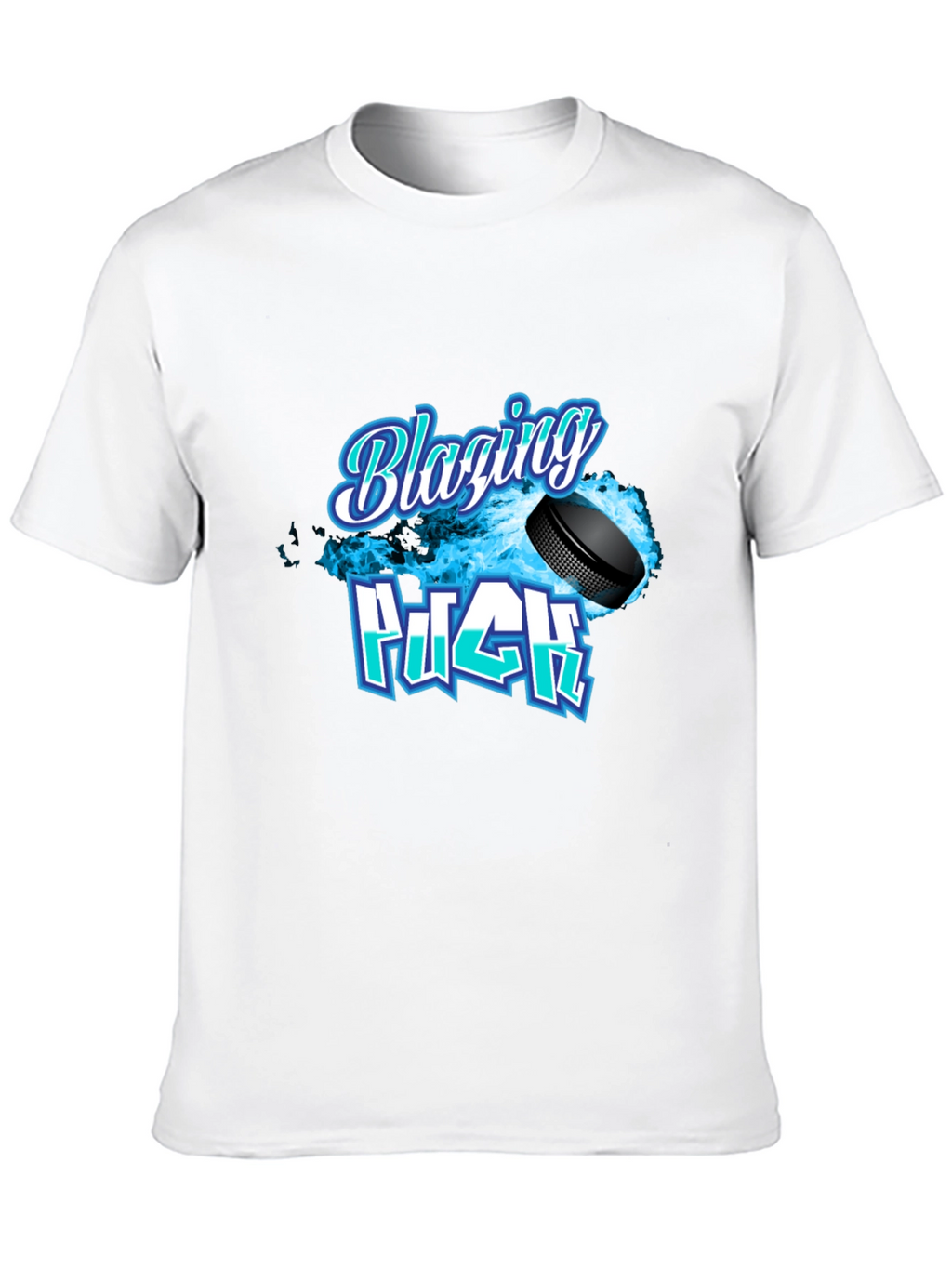 Blazing Puck Hockey Graphic T-Shirt