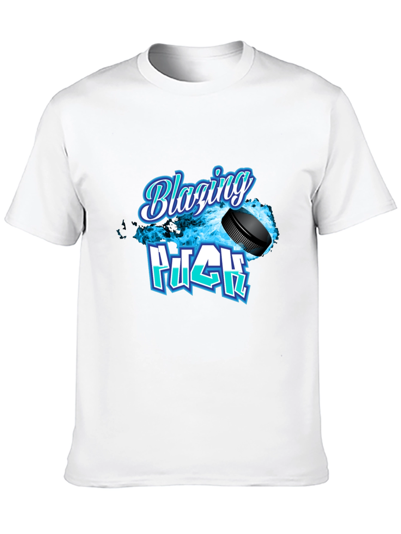 Blazing Puck Hockey Graphic T-Shirt