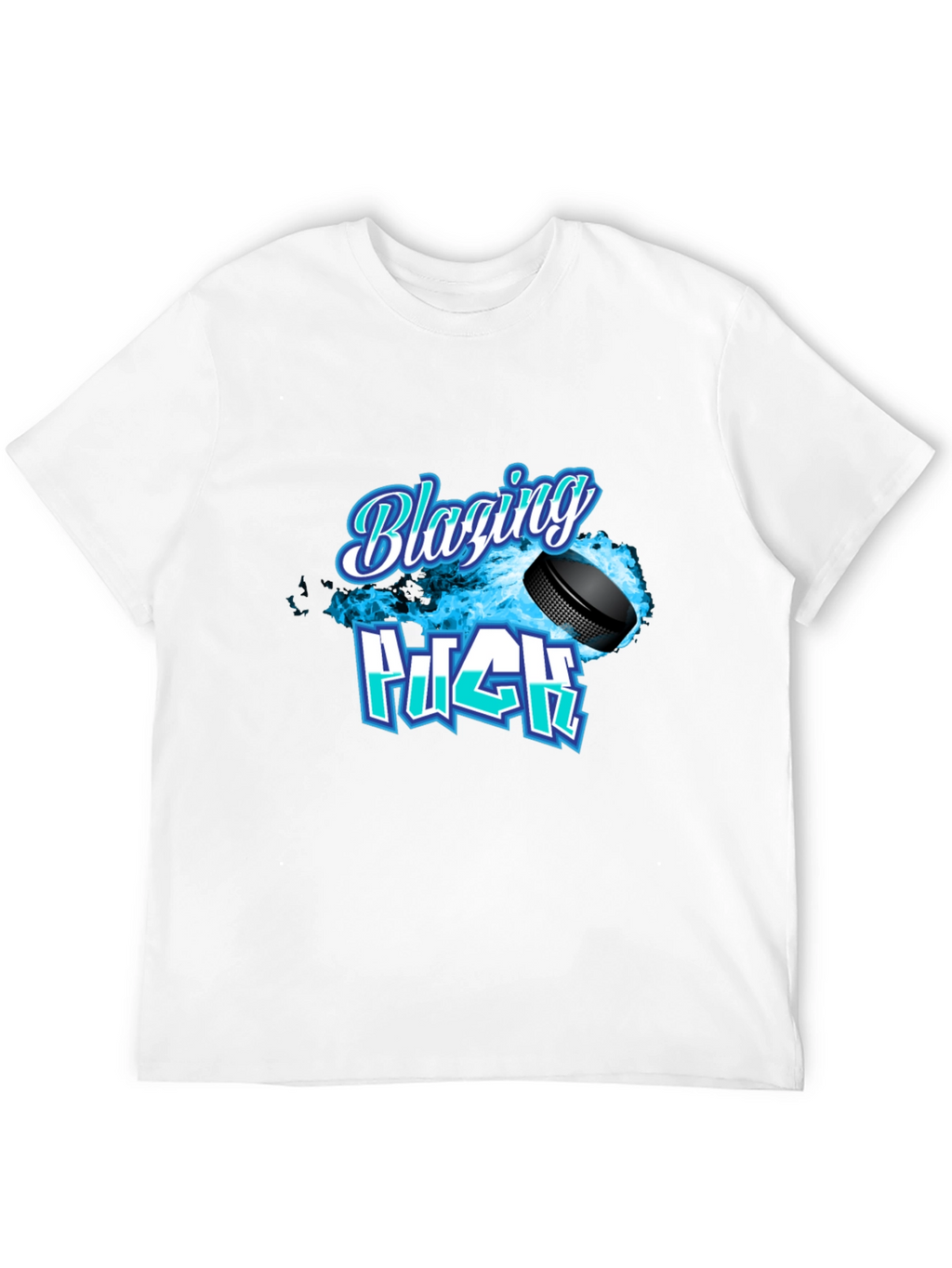 Blazing Puck Hockey Graphic T-Shirt