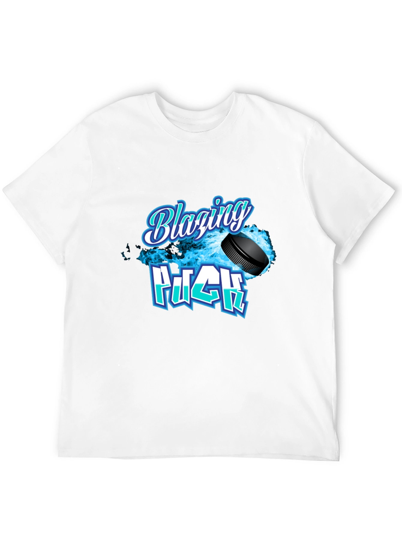 Blazing Puck Hockey Graphic T-Shirt