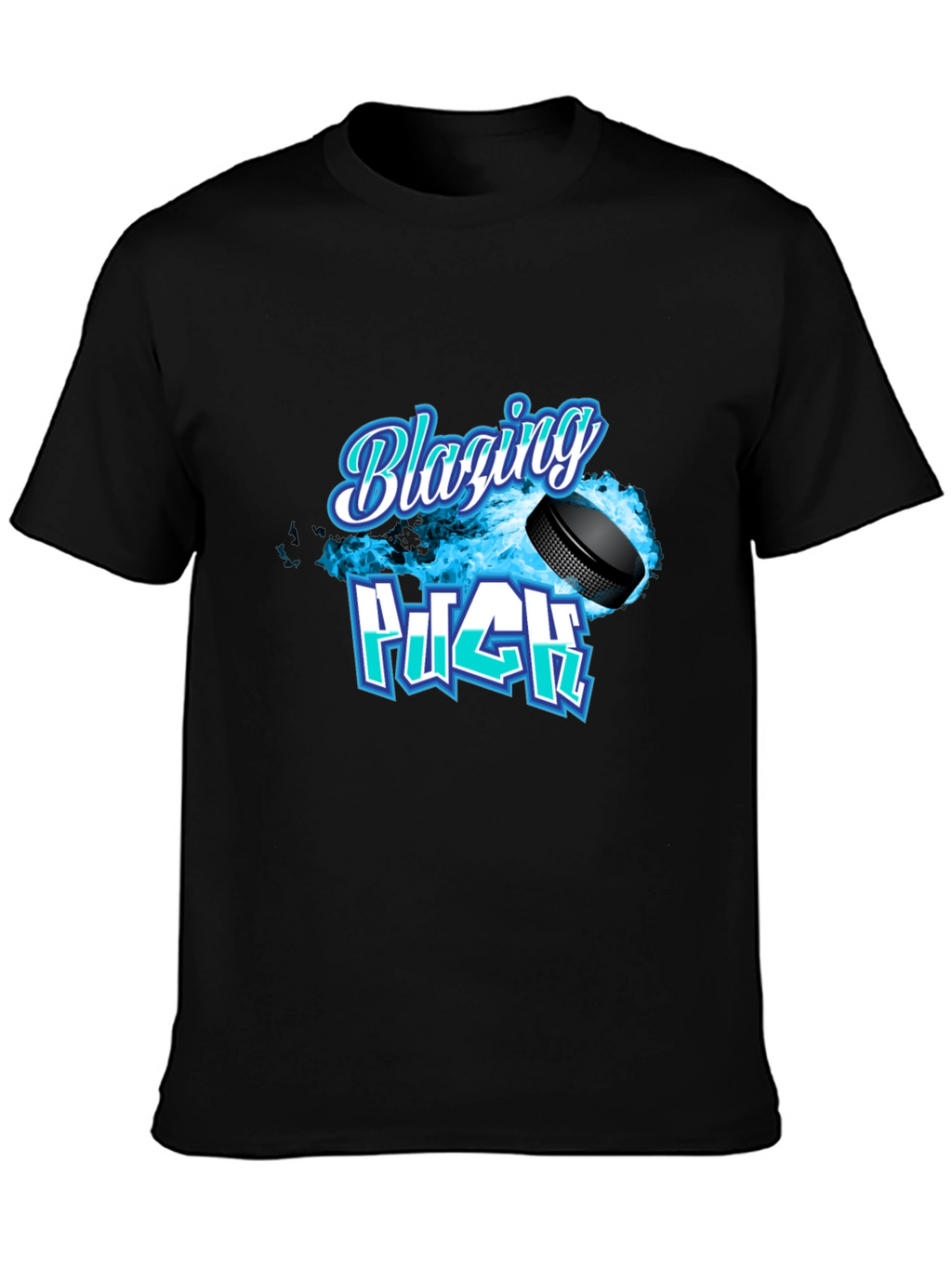 Blazing Puck Hockey Graphic T-Shirt