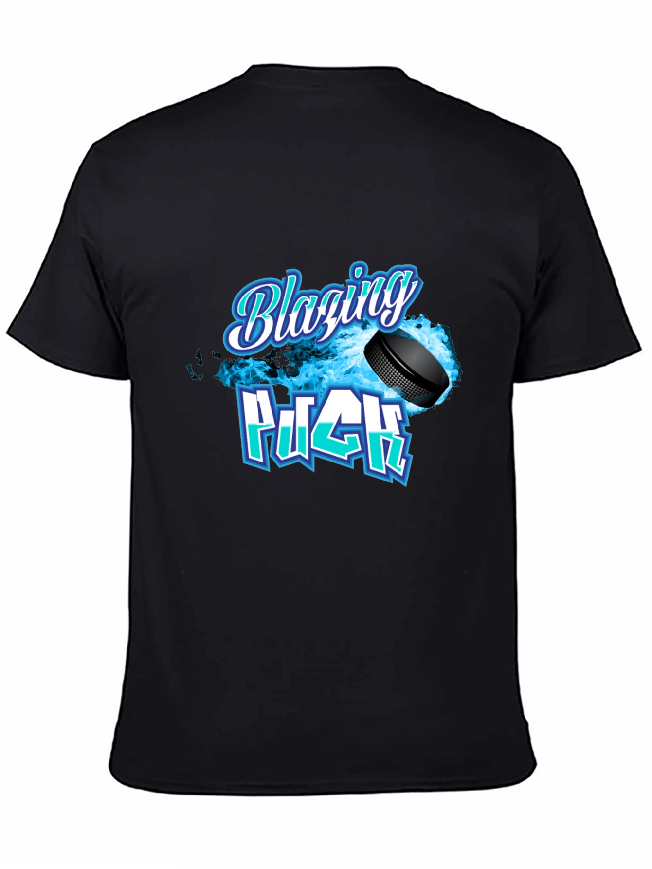 Blazing Puck Hockey Graphic T-Shirt