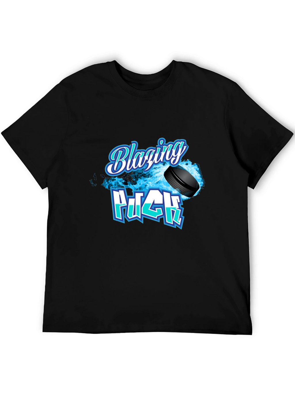 Blazing Puck Hockey Graphic T-Shirt