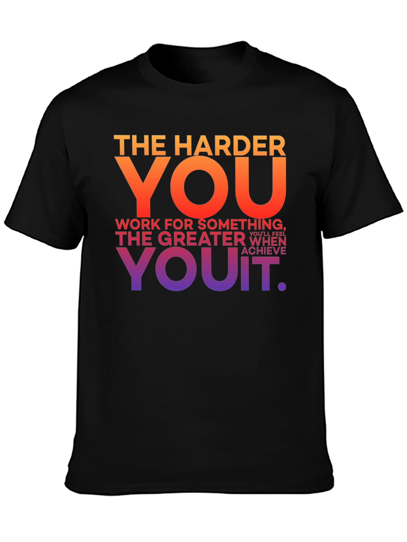 Motivational Graphic T-Shirt - Work Hard Achieve More