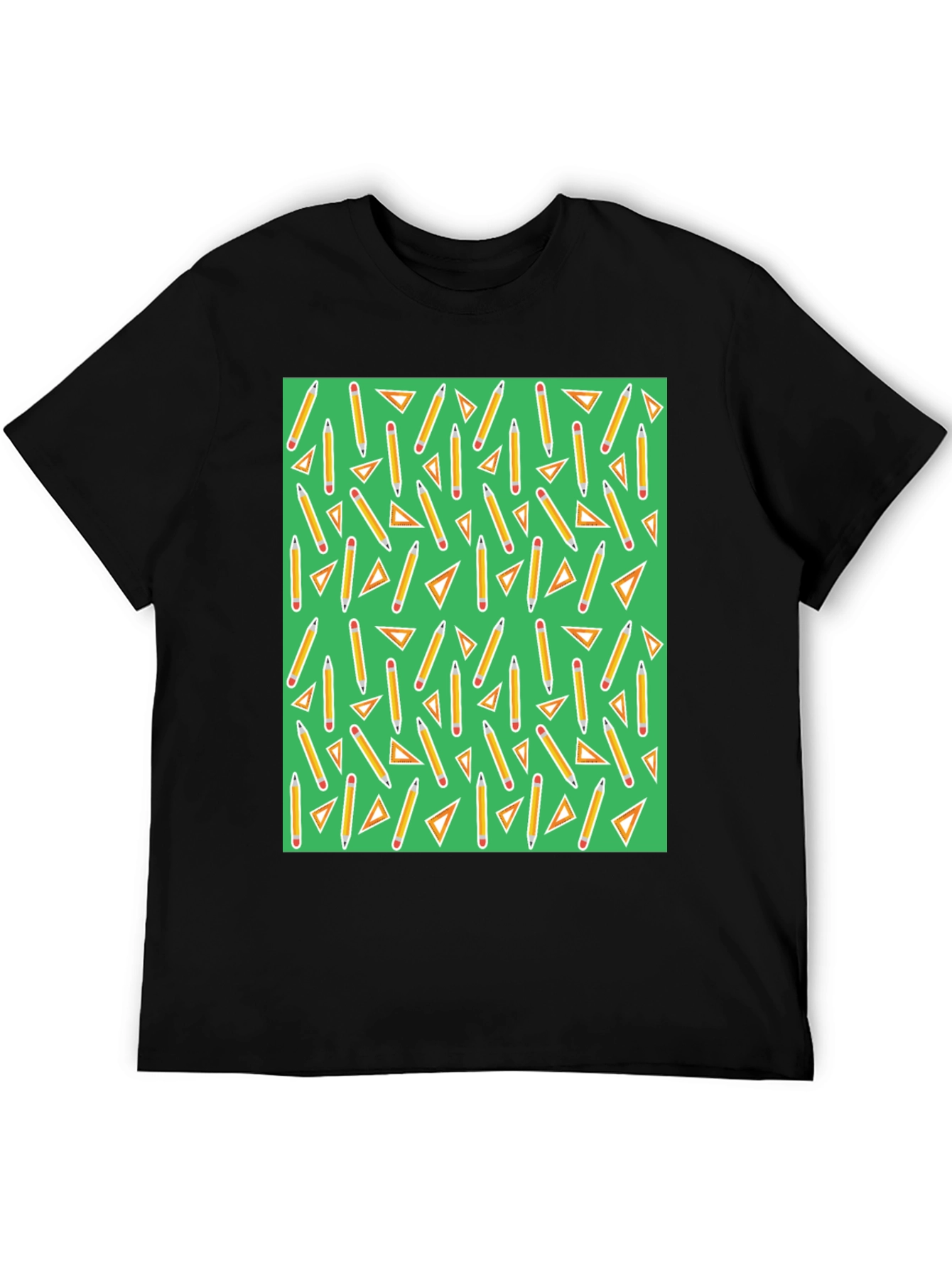 Pencil & Triangle Pattern T-Shirt