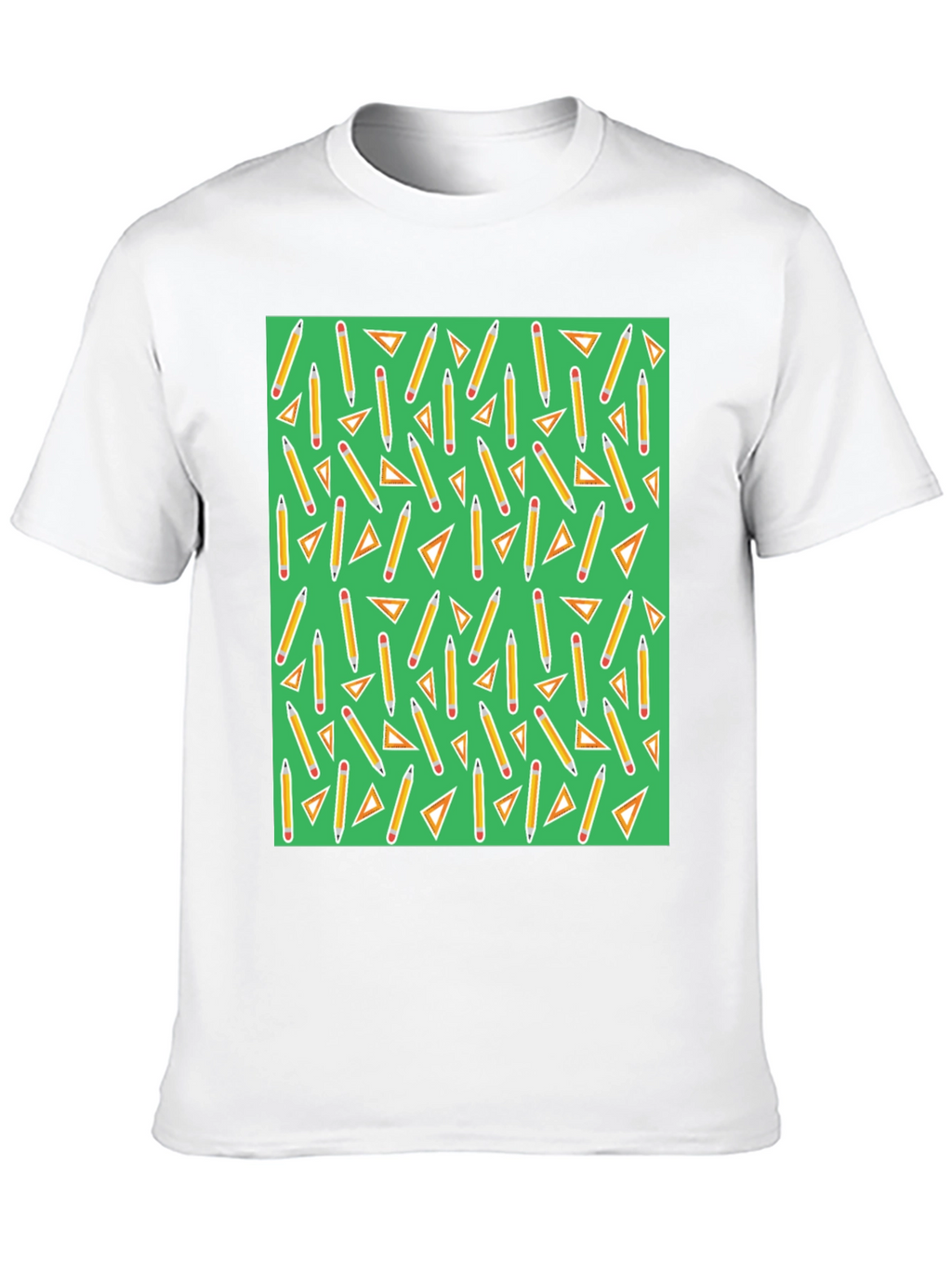 Pencil & Triangle Pattern T-Shirt