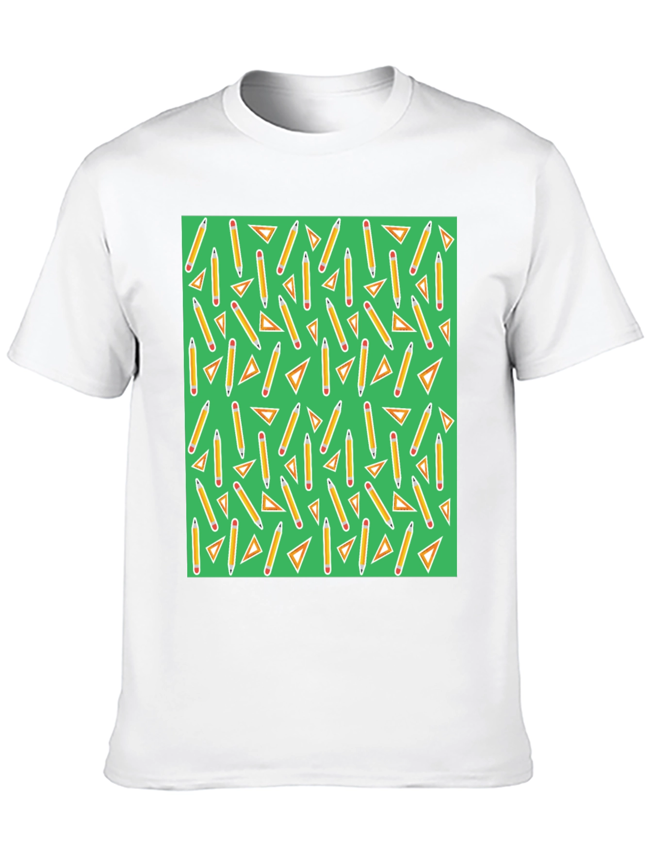 Pencil & Triangle Pattern T-Shirt