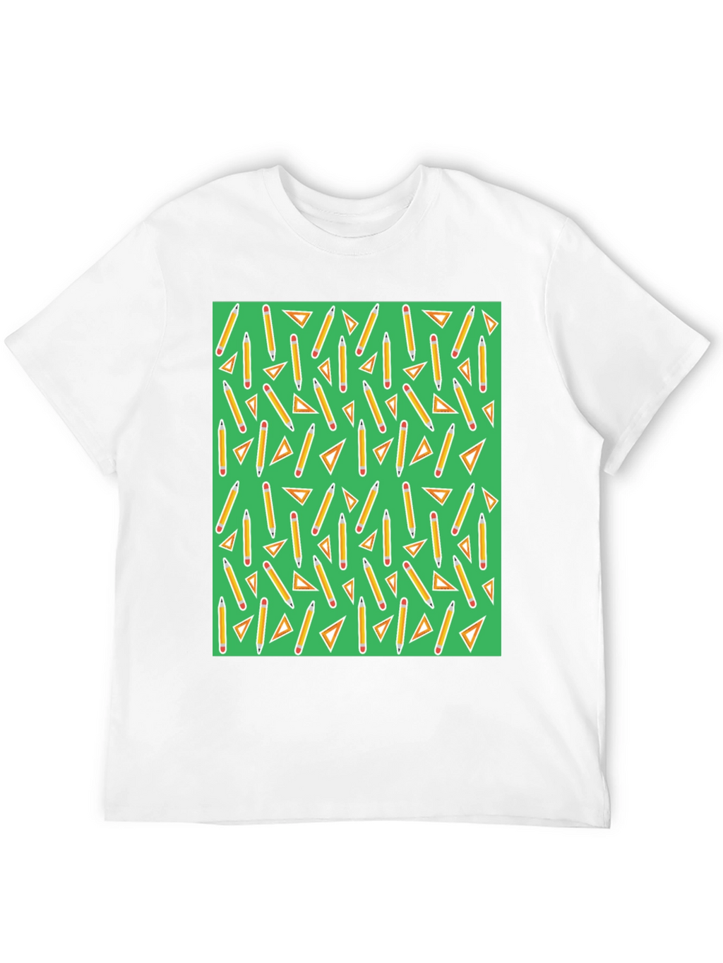 Pencil & Triangle Pattern T-Shirt