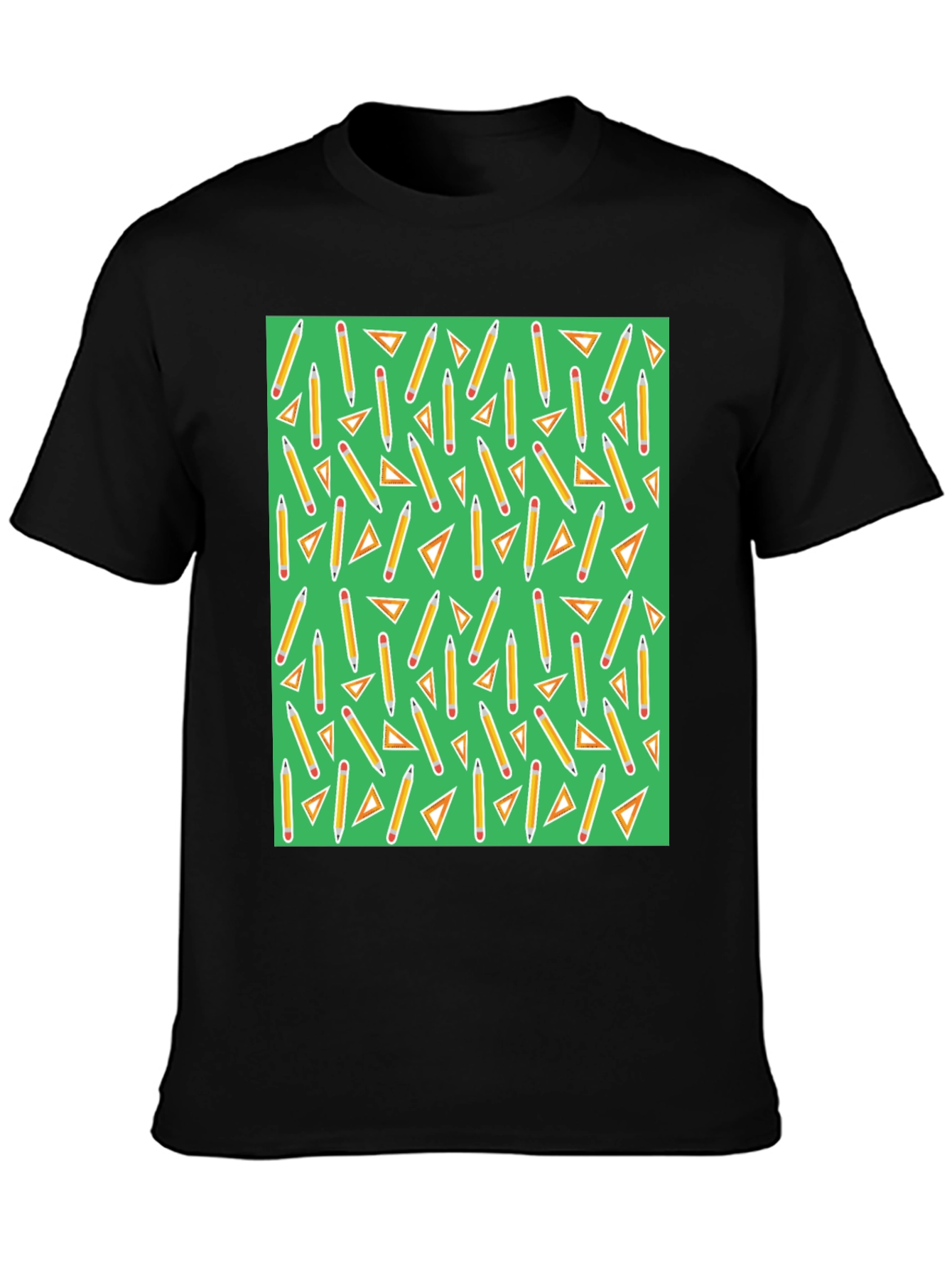 Pencil & Triangle Pattern T-Shirt