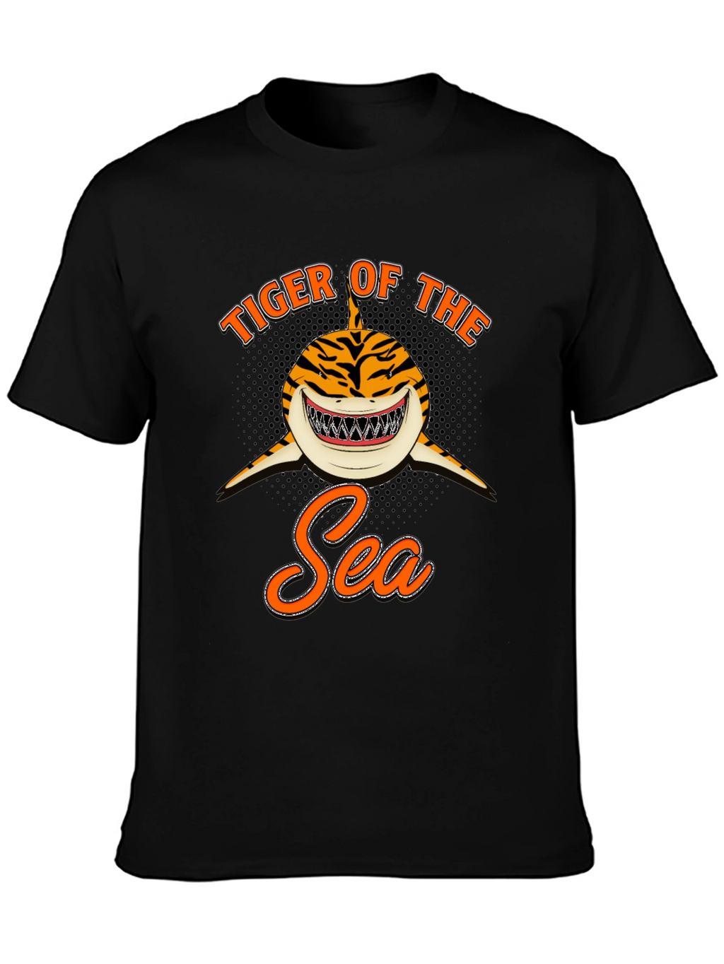 Tiger Shark of the Sea Black T-Shirt