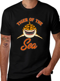 Tiger Shark of the Sea Black T-Shirt