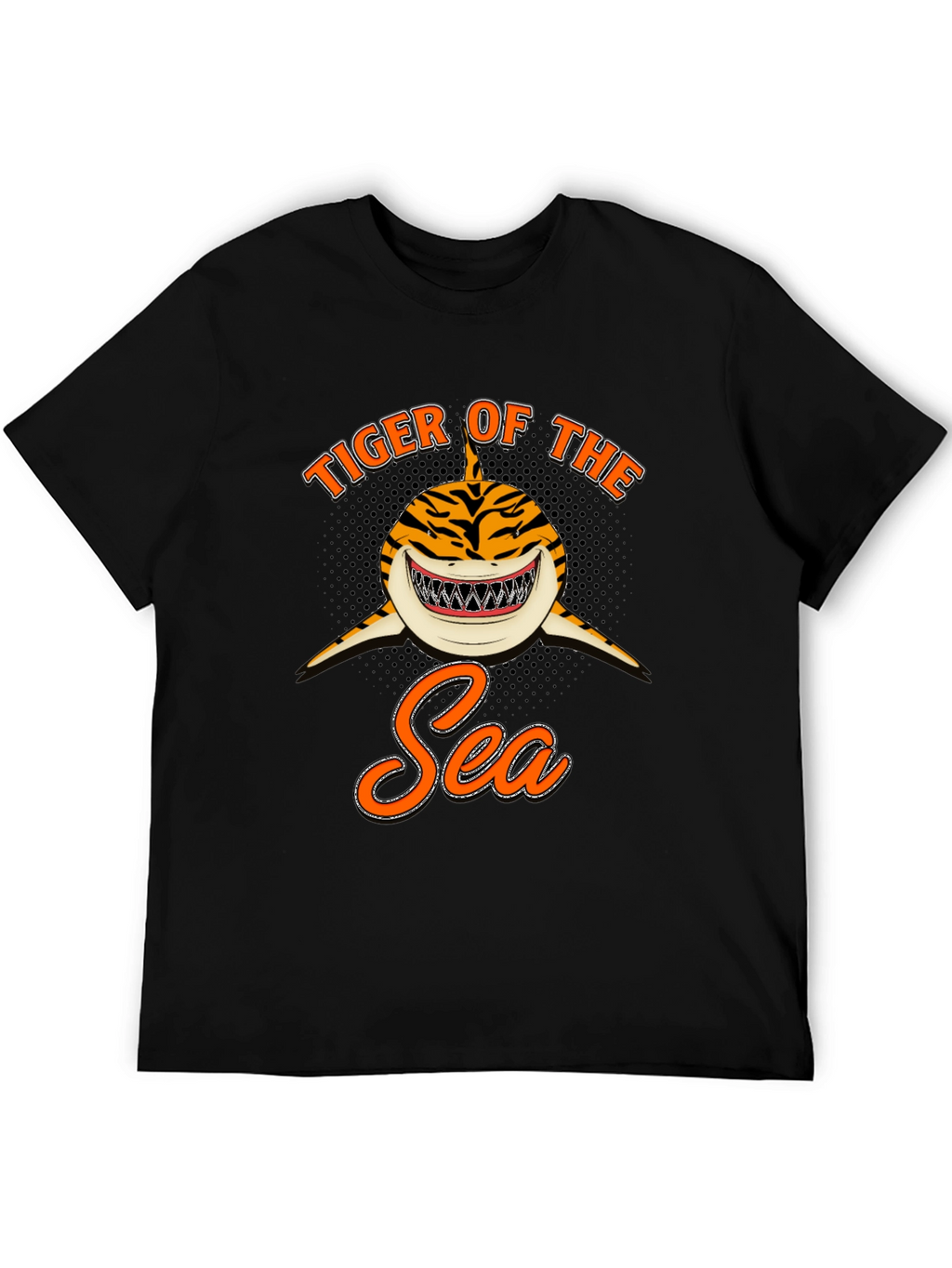 Tiger Shark of the Sea Black T-Shirt