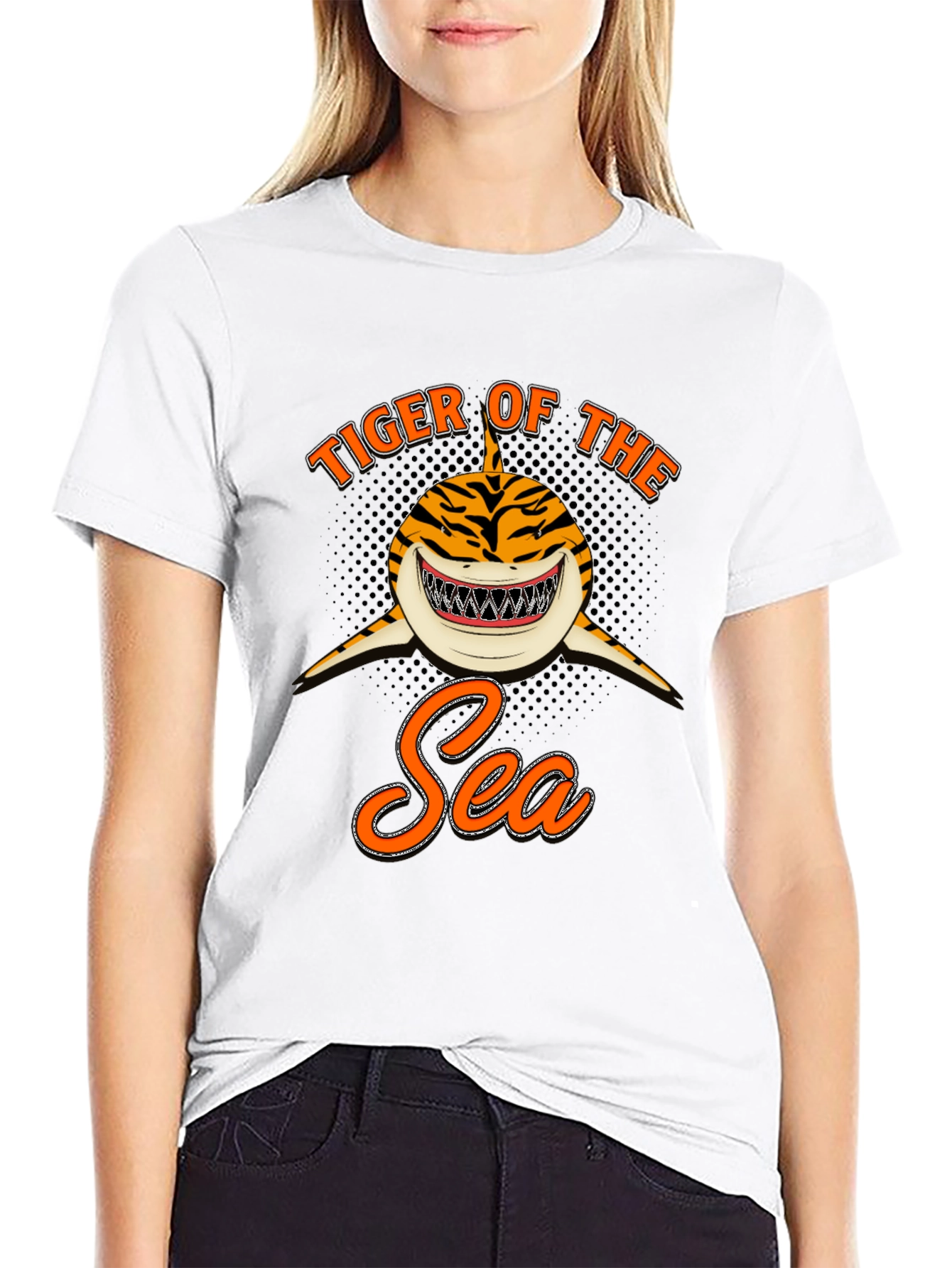 Tiger Shark of the Sea Black T-Shirt