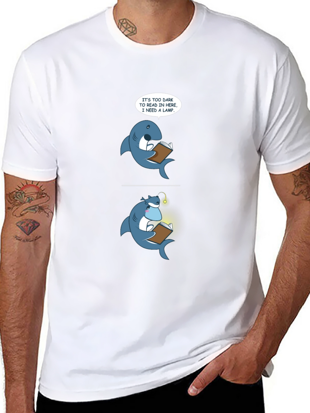 Funny Shark Reading T-Shirt