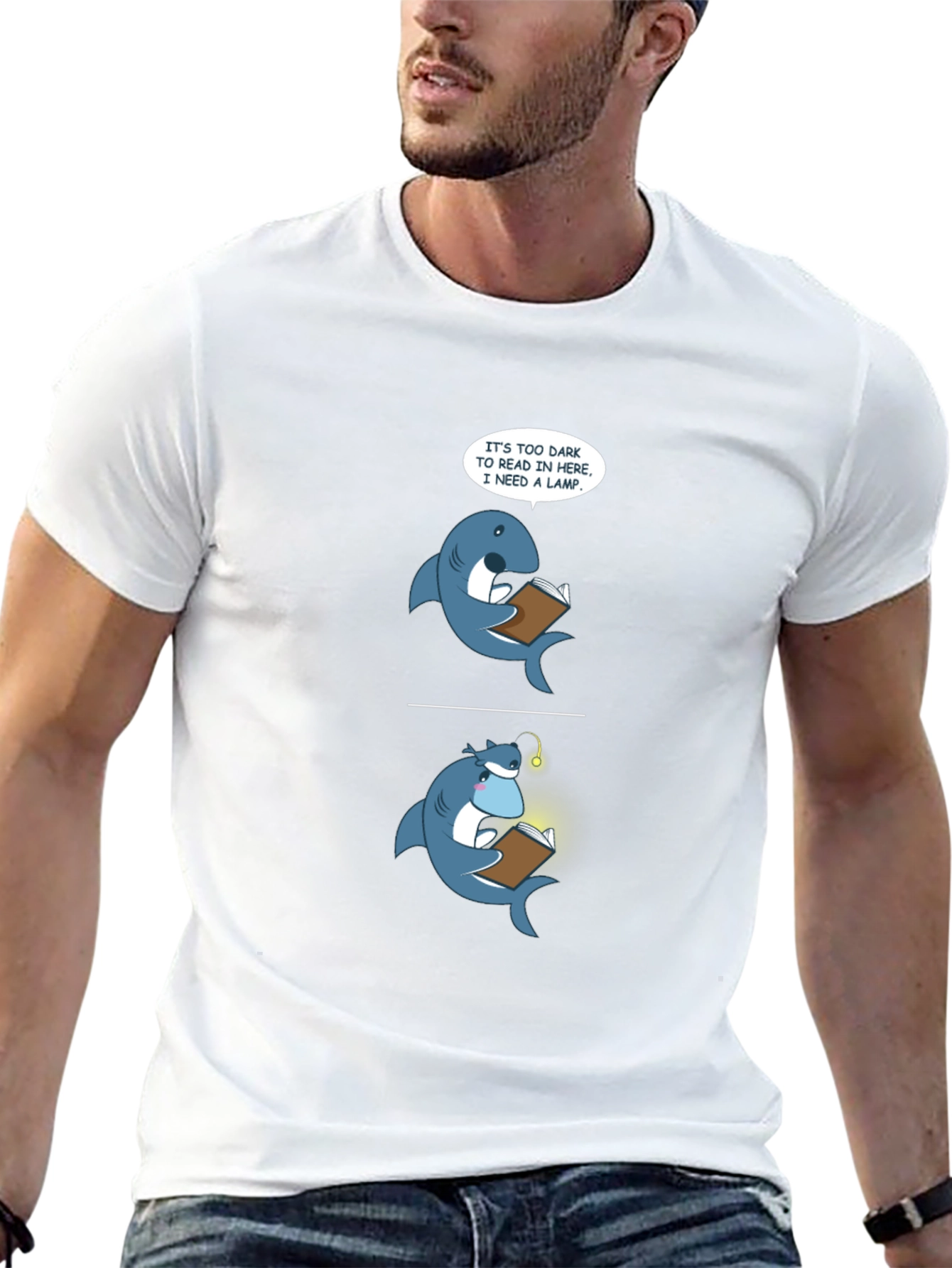 Funny Shark Reading T-Shirt