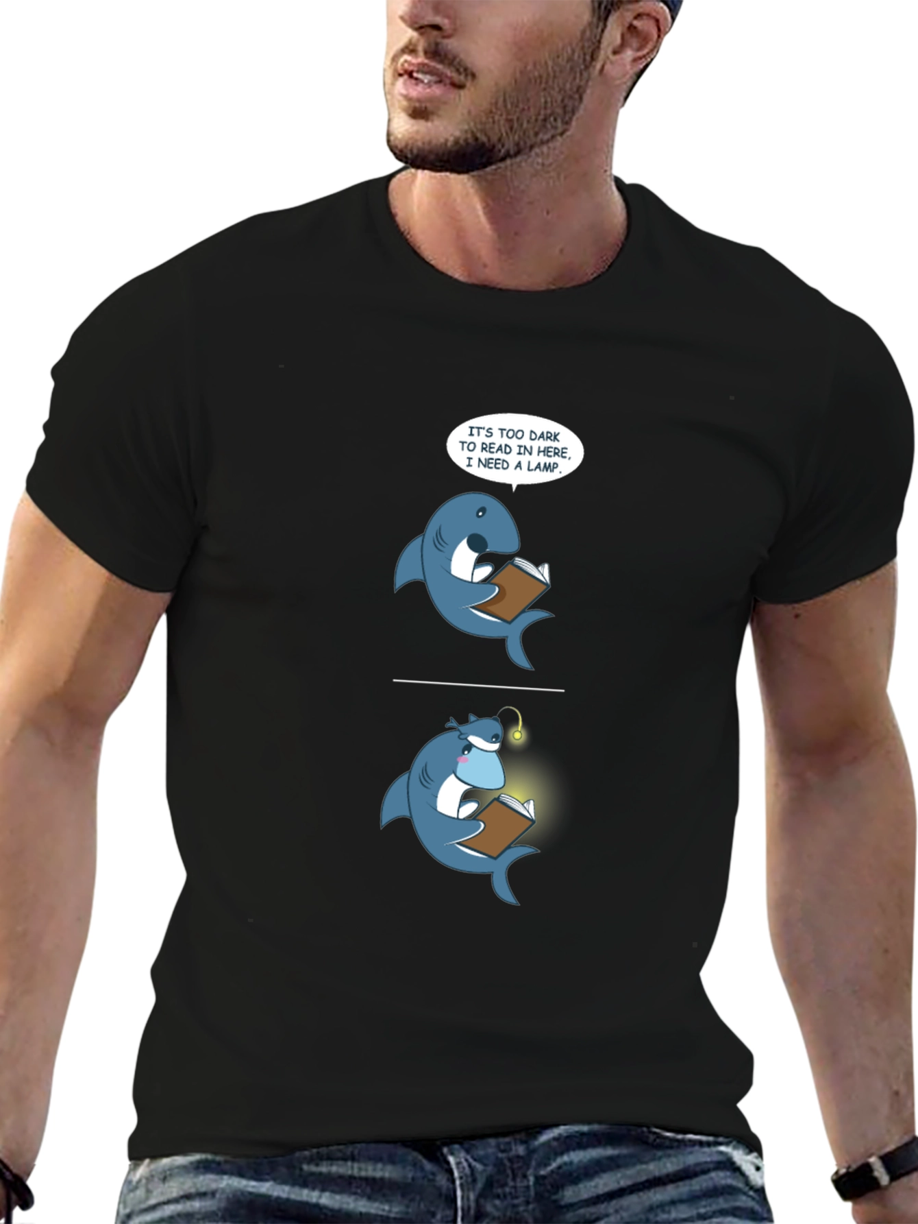 Funny Shark Reading T-Shirt