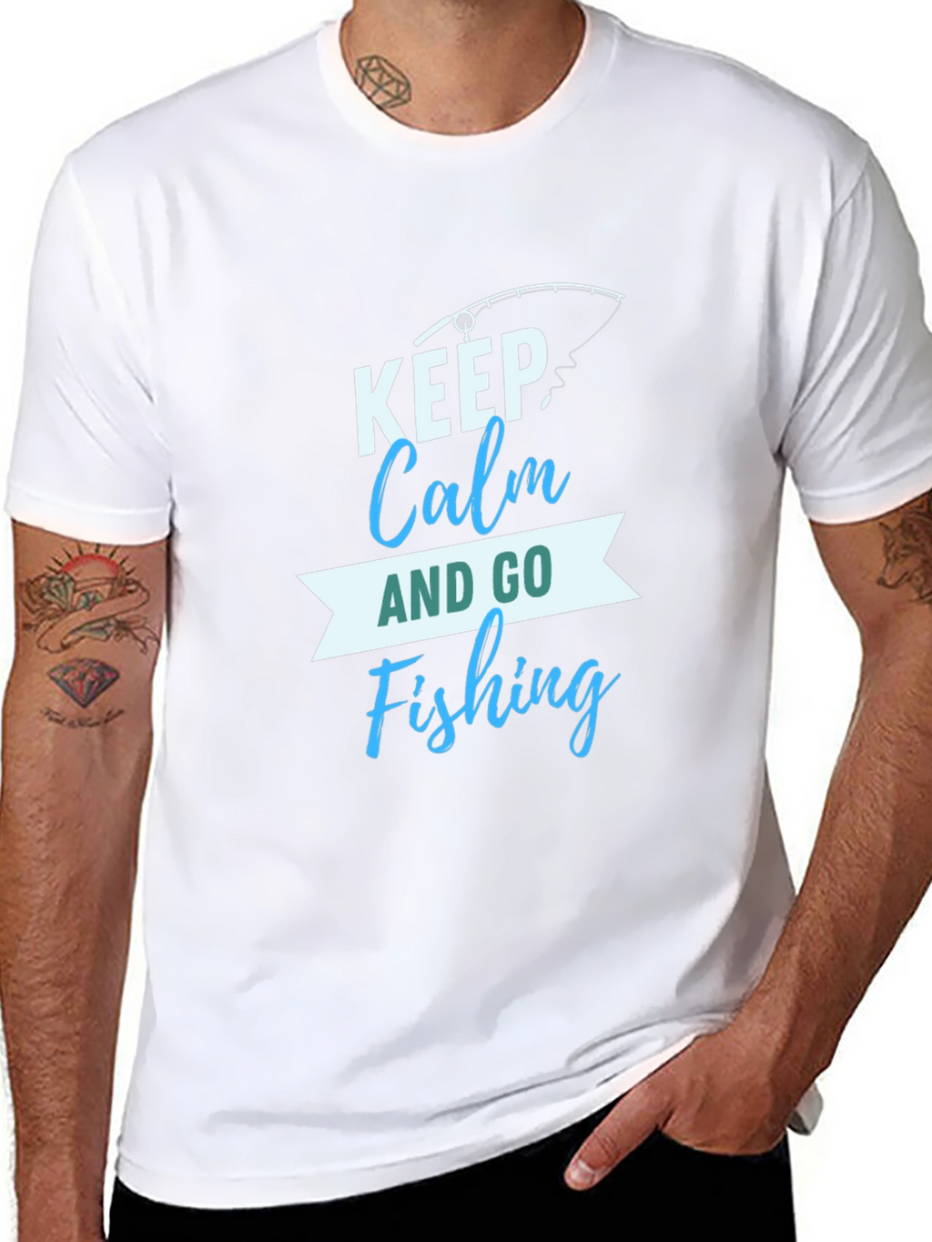 Keep Calm and Go Fishing Graphic T-Shirt