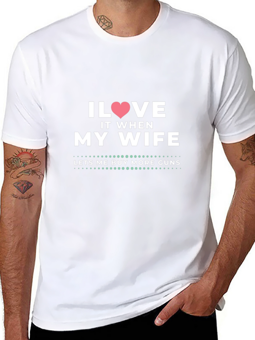 I Heart My Wife Funny Gun Lover T-Shirt