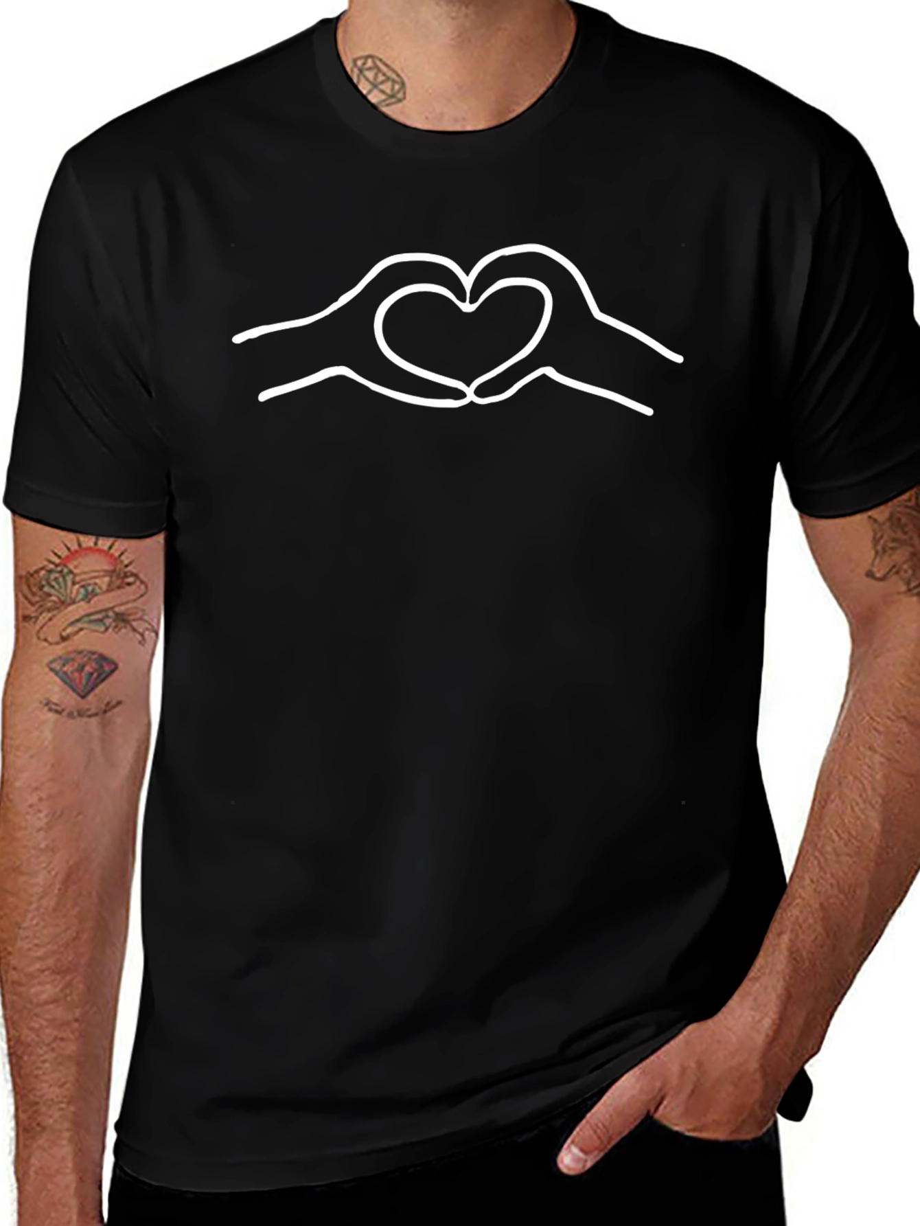 Heart Hands Graphic Tee - Soft Cotton