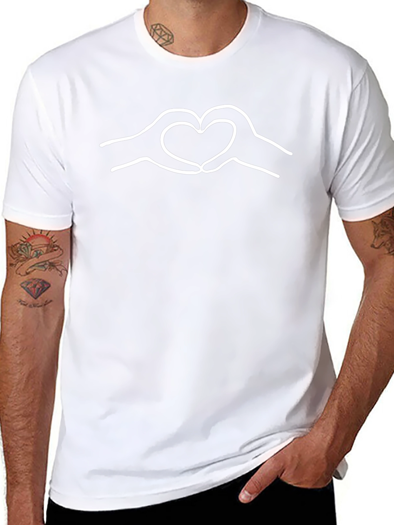 Heart Hands Graphic Tee - Soft Cotton
