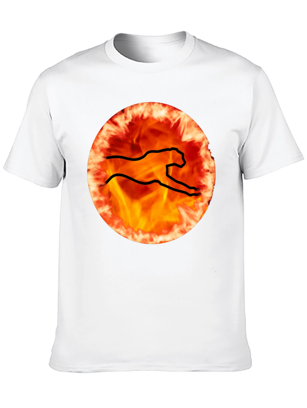 Fiery Cheetah Graphic Tee - Black