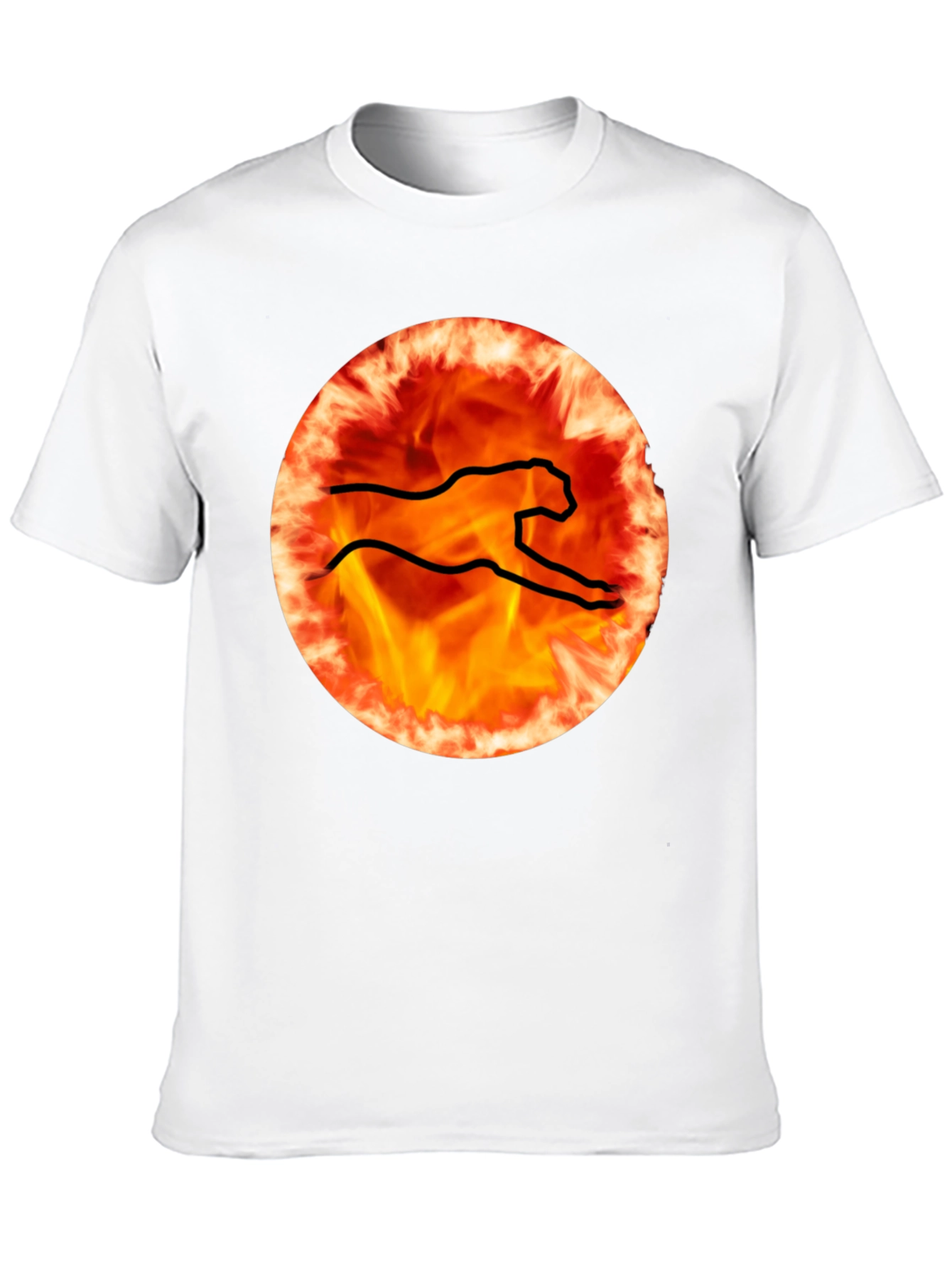 Fiery Cheetah Graphic Tee - Black