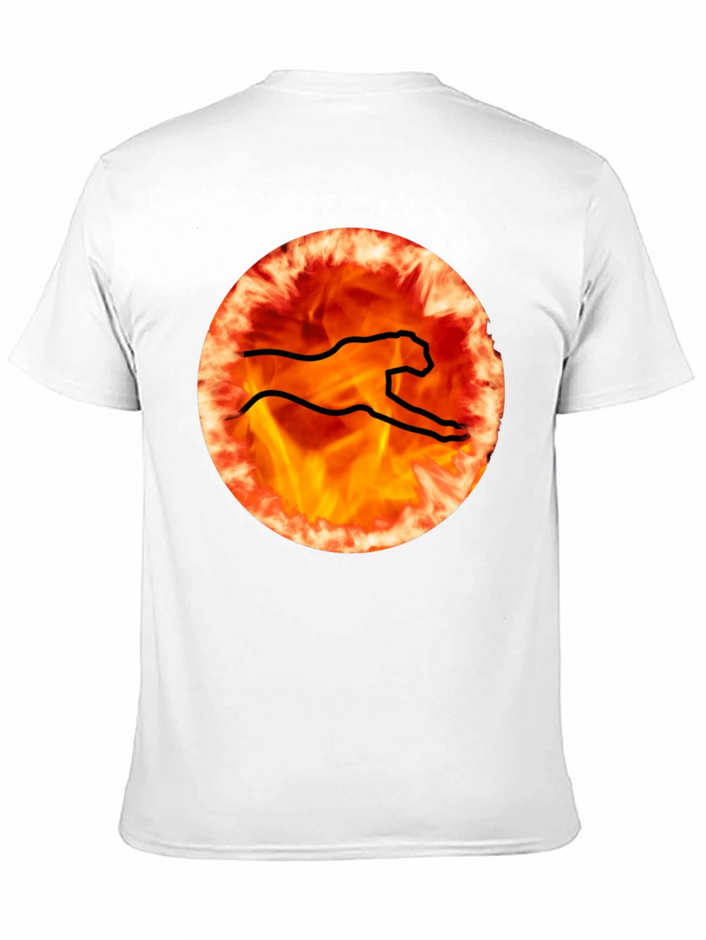 Fiery Cheetah Graphic Tee - Black